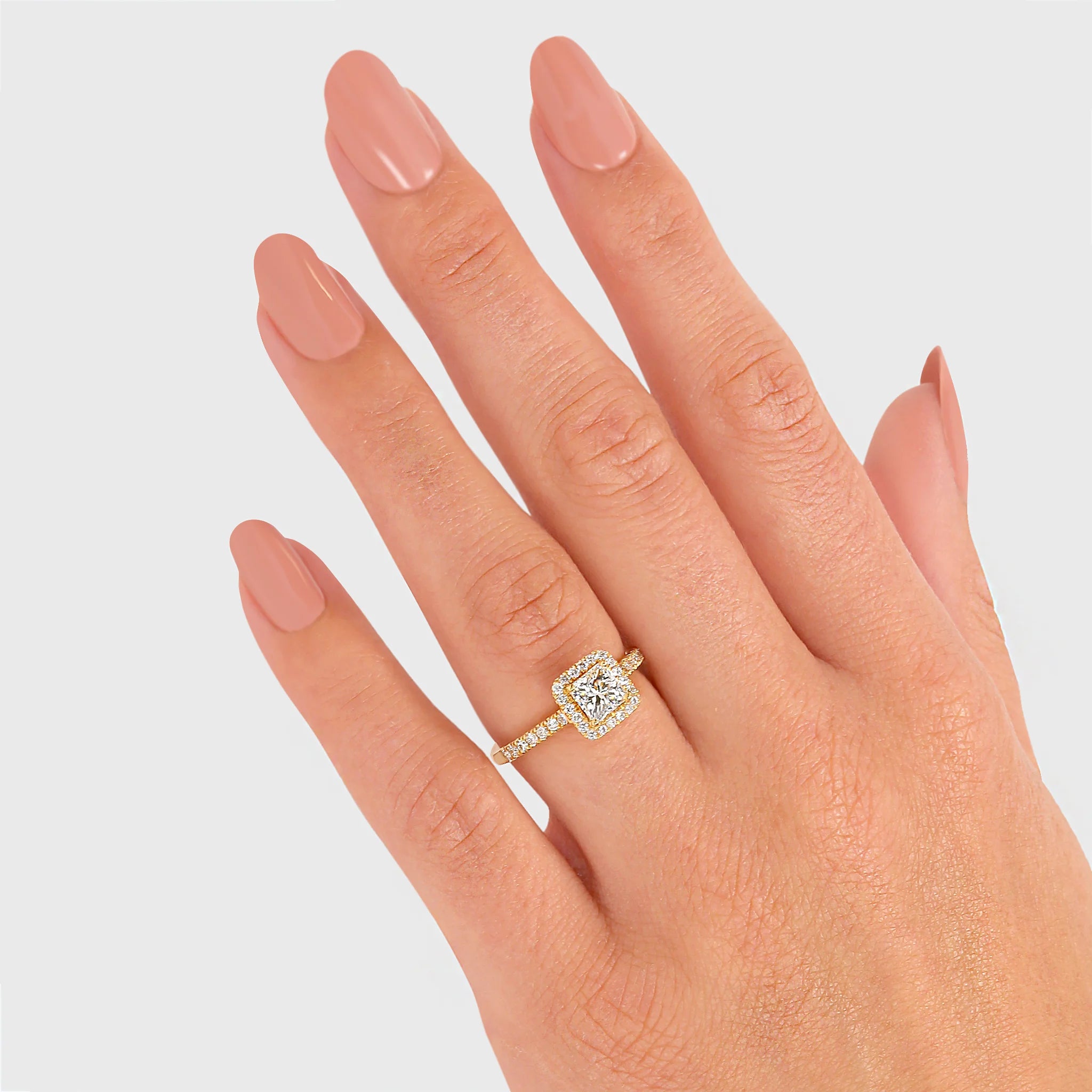 SHIMANSKY.CO.ZA - My Girl Diamond Halo Ring - 18K Yellow Gold - Model View