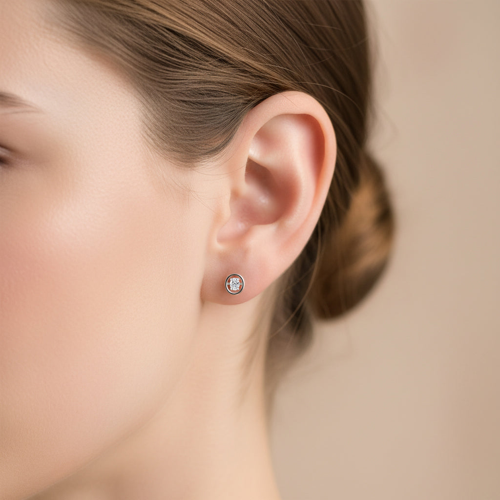 Saturn Oval Diamond Studs