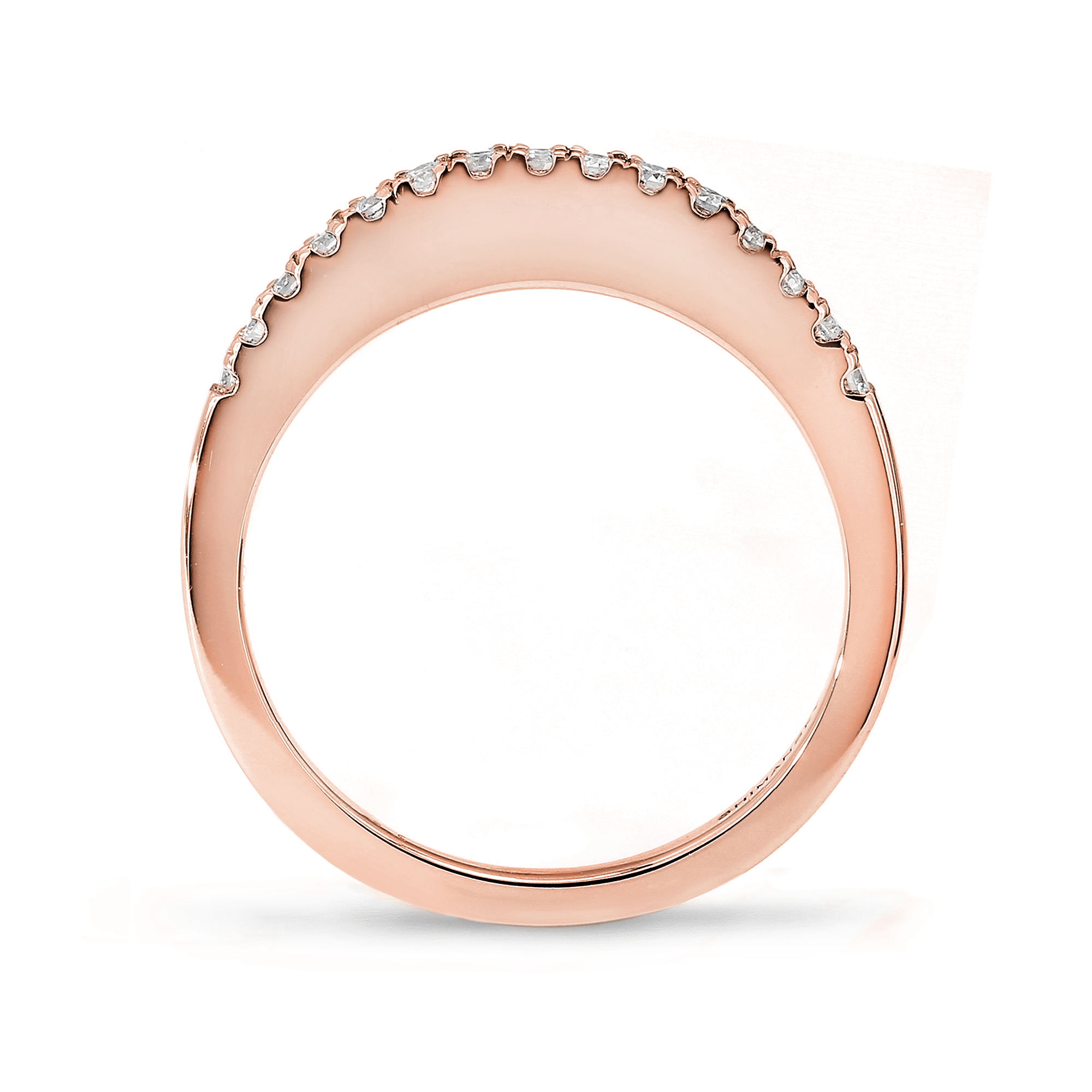Shimansky 0.1 TCW Millennium Microset Wedding Band in 18K Rose Gold Side View