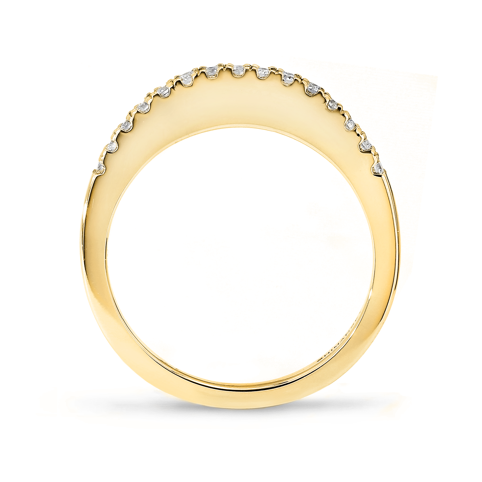 Shimansky 0.1 TCW Millennium Microset Wedding Band in 18K Yellow Gold Side View