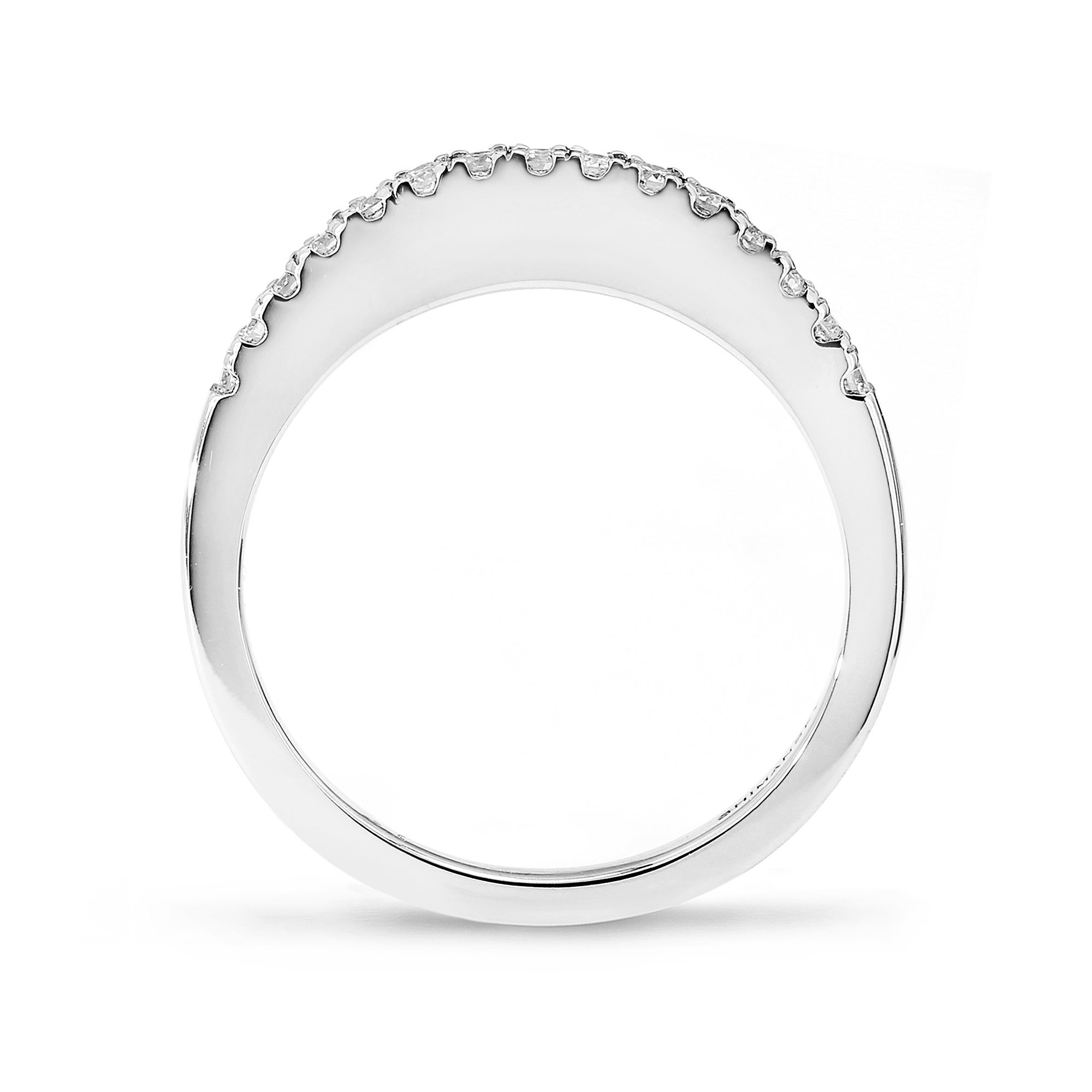 Shimansky 0.1 TCW Millennium Microset Wedding Band in 18K White Gold Side View