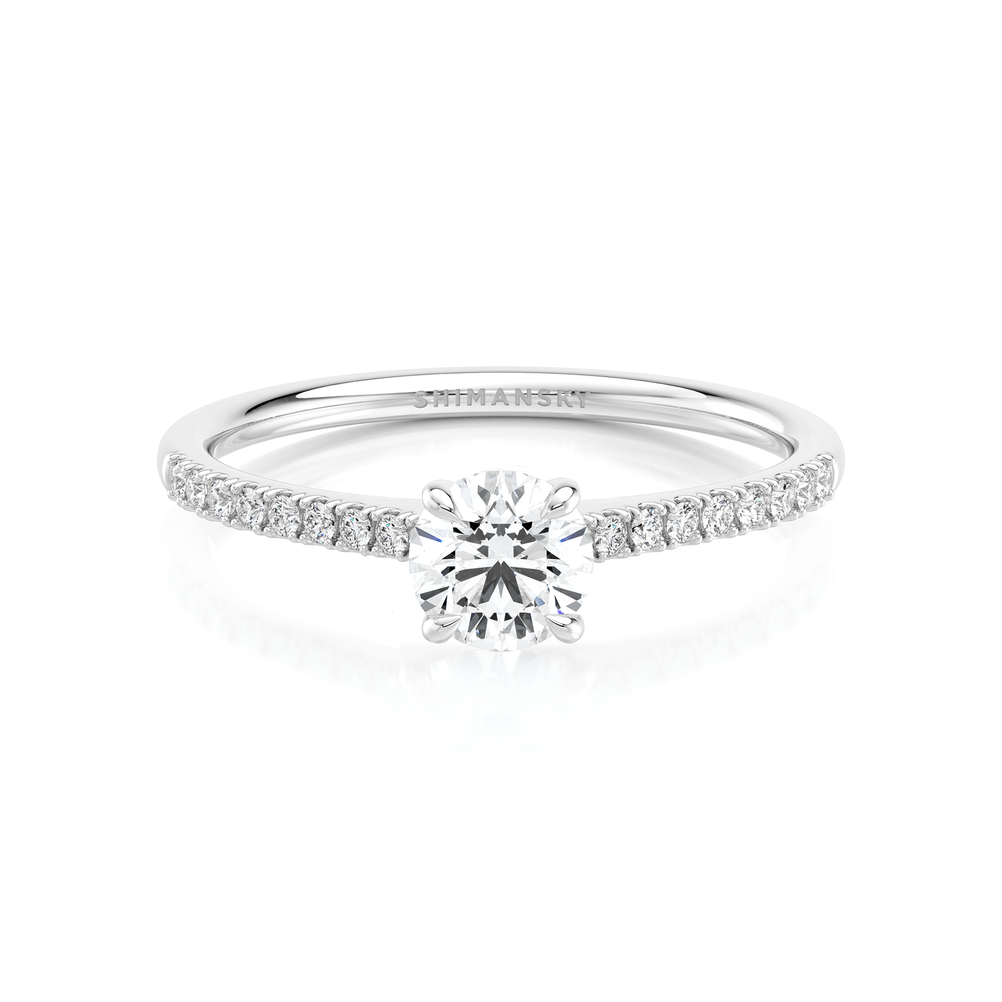 Anneau de diamant microset Victoria surélevé