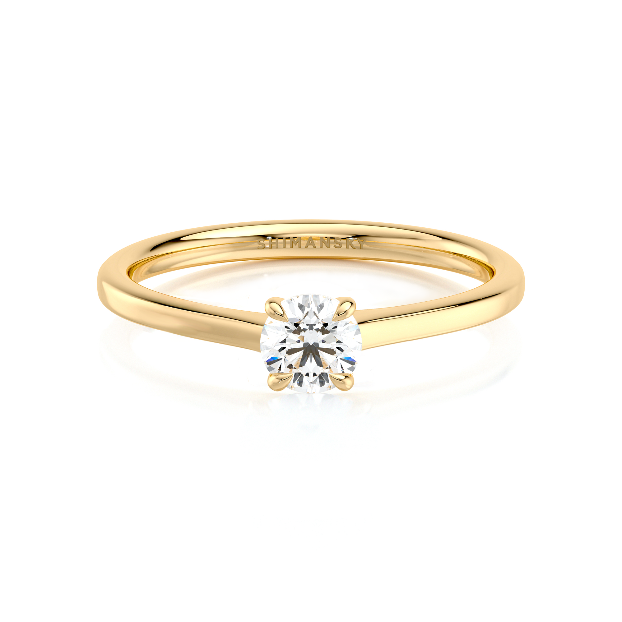 Raised Victoria Solitaire Diamond Ring