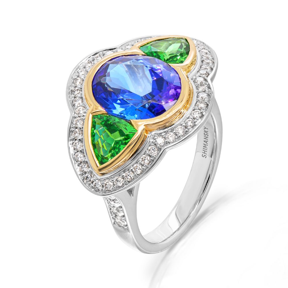 Tanzanite and Tsavorite Dress Ring