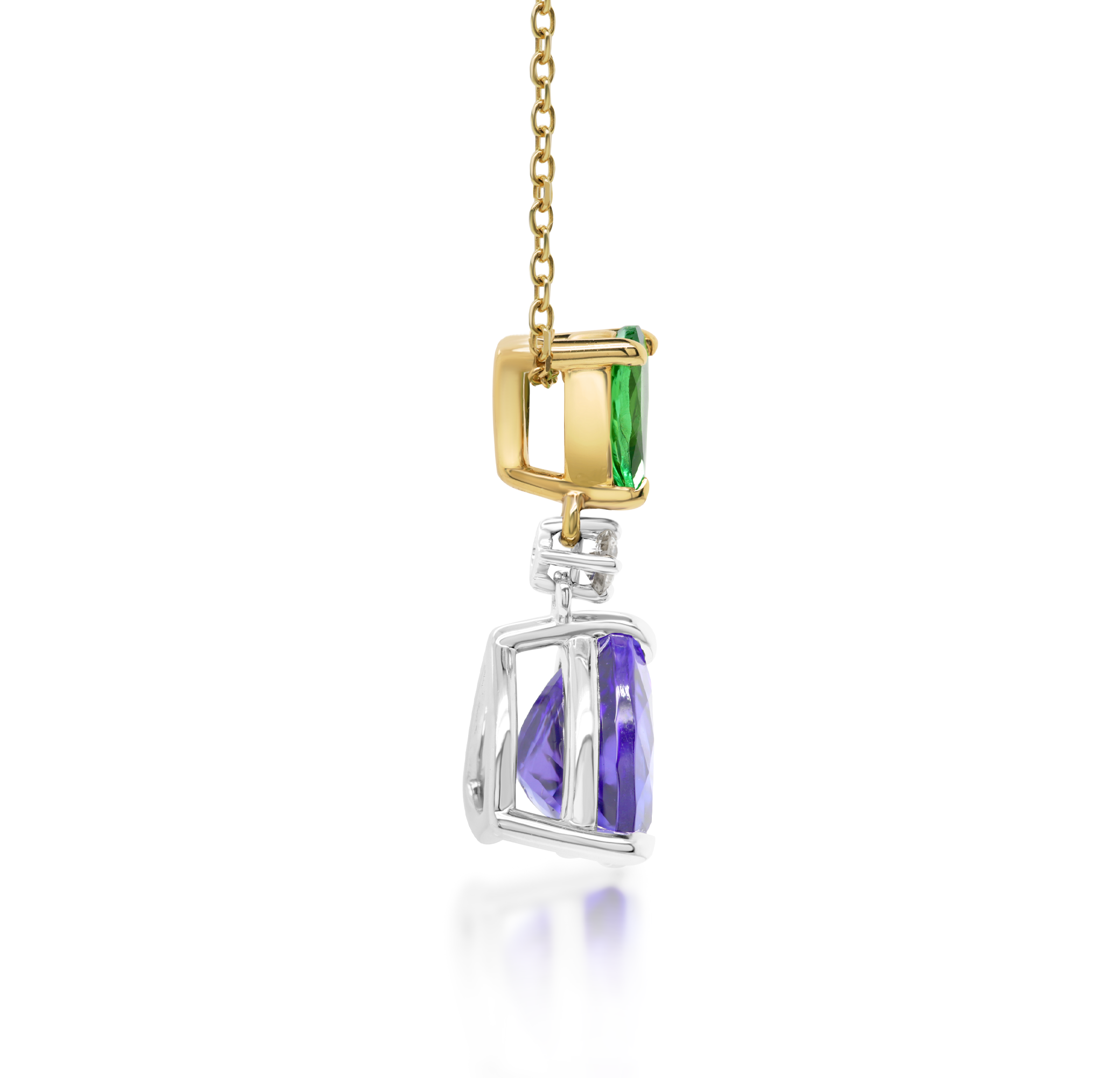 Tanzanite and Tsavorite Drop Pendant