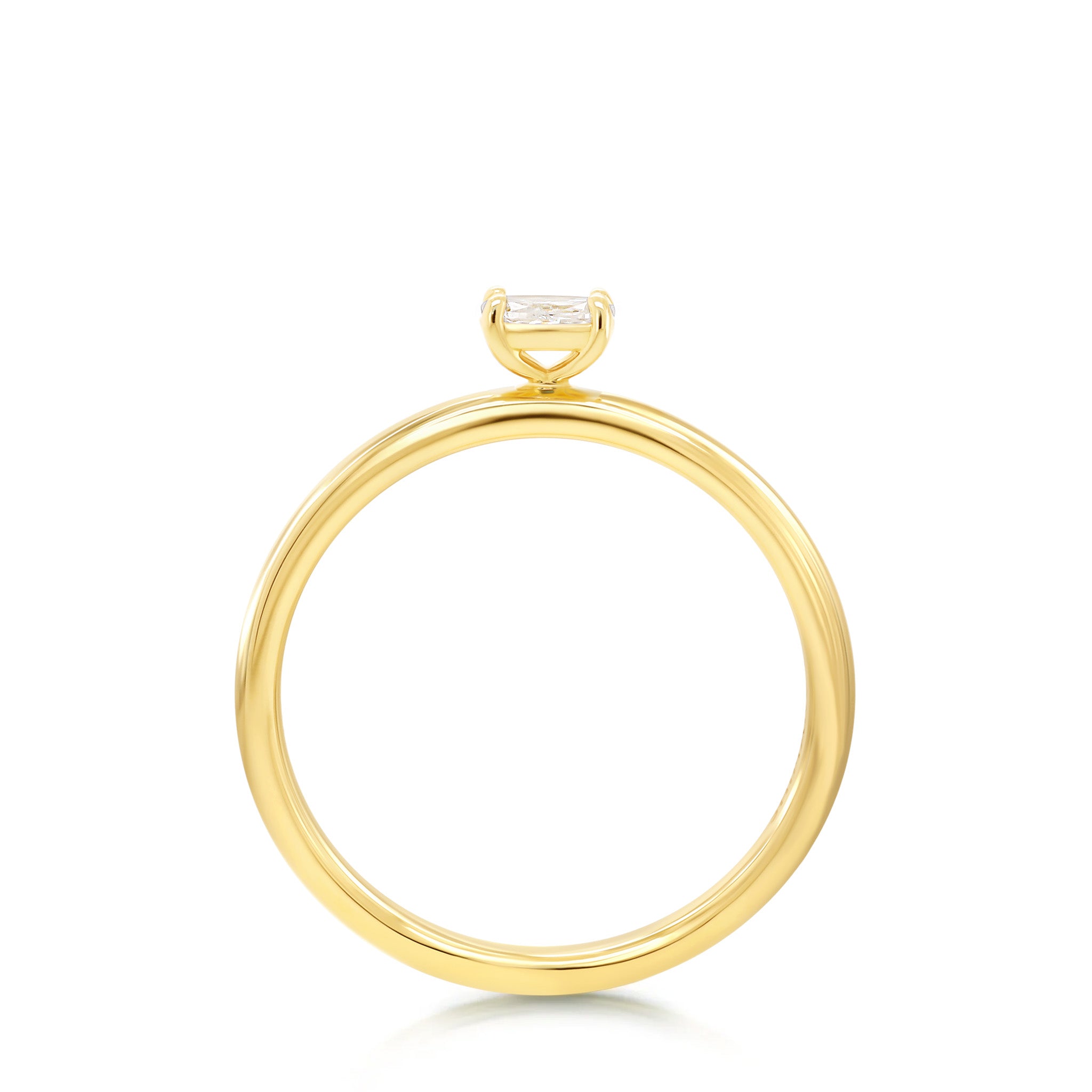 Shimansky 0.14ct Oval Solitaire Diamond Ring in 18K Yellow Gold Side View