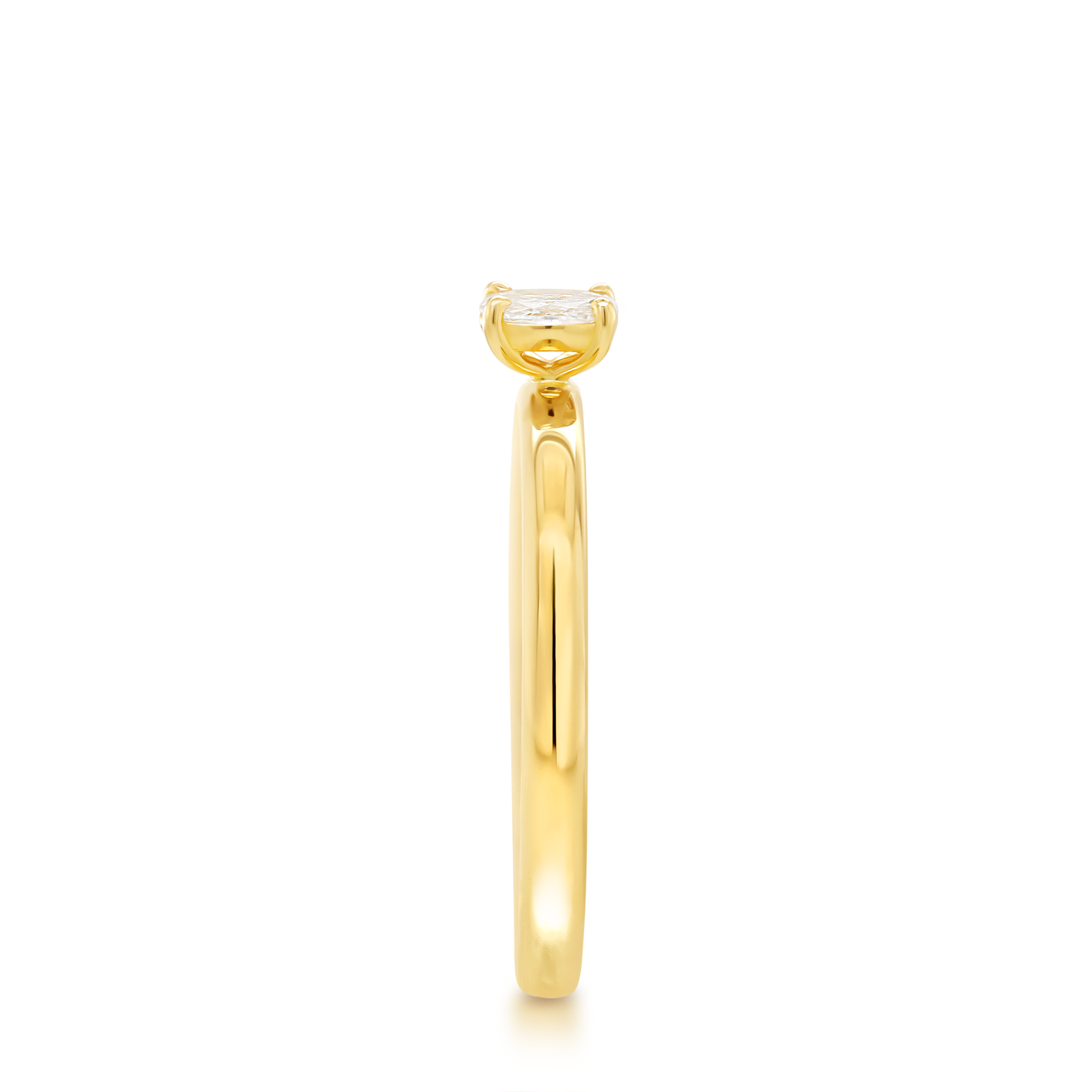 Shimansky 0.17ct Oval Solitaire Diamond Ring in 18K Yellow Gold Profile View