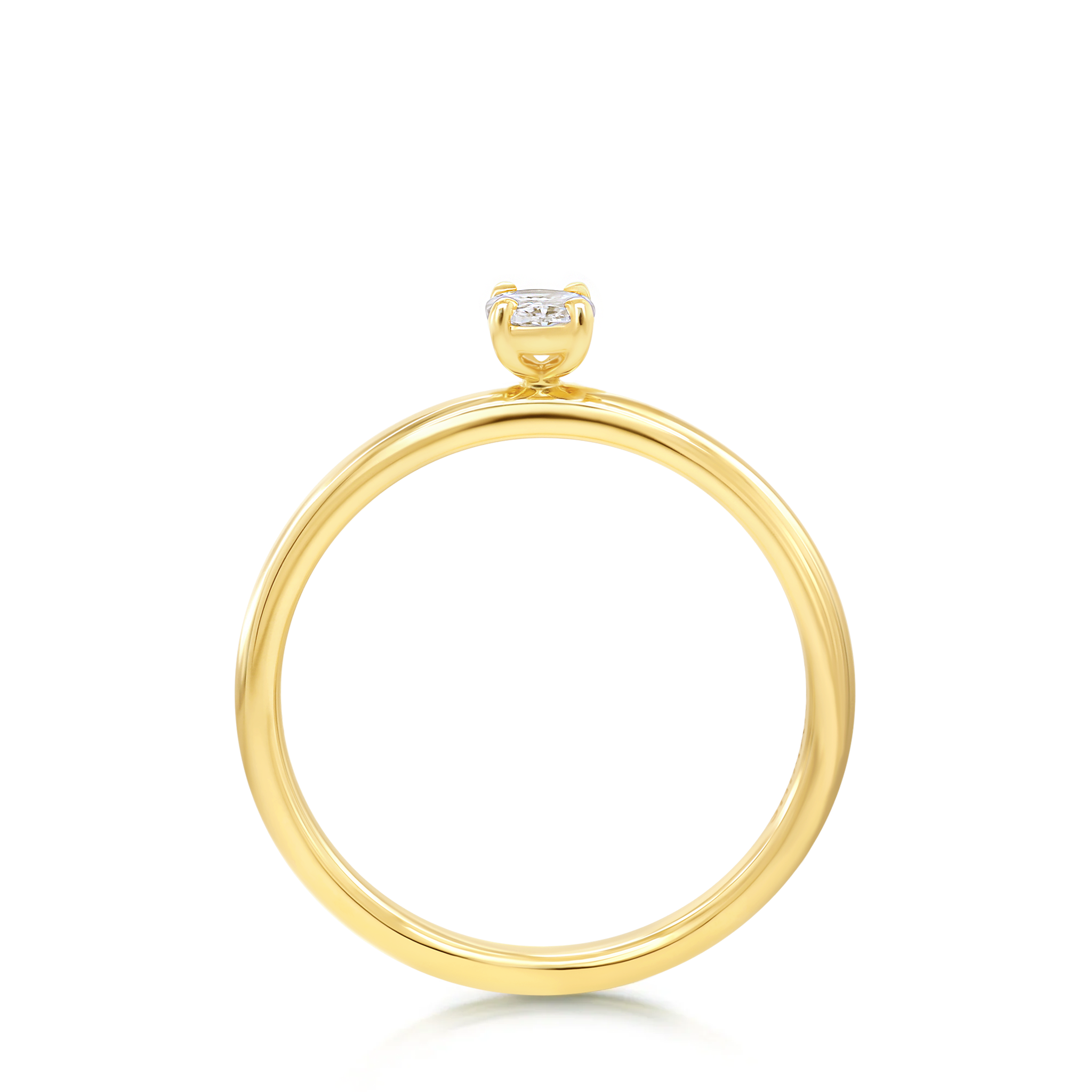 Shimansky 0.17ct Oval Solitaire Diamond Ring in 18K Yellow Gold Side View