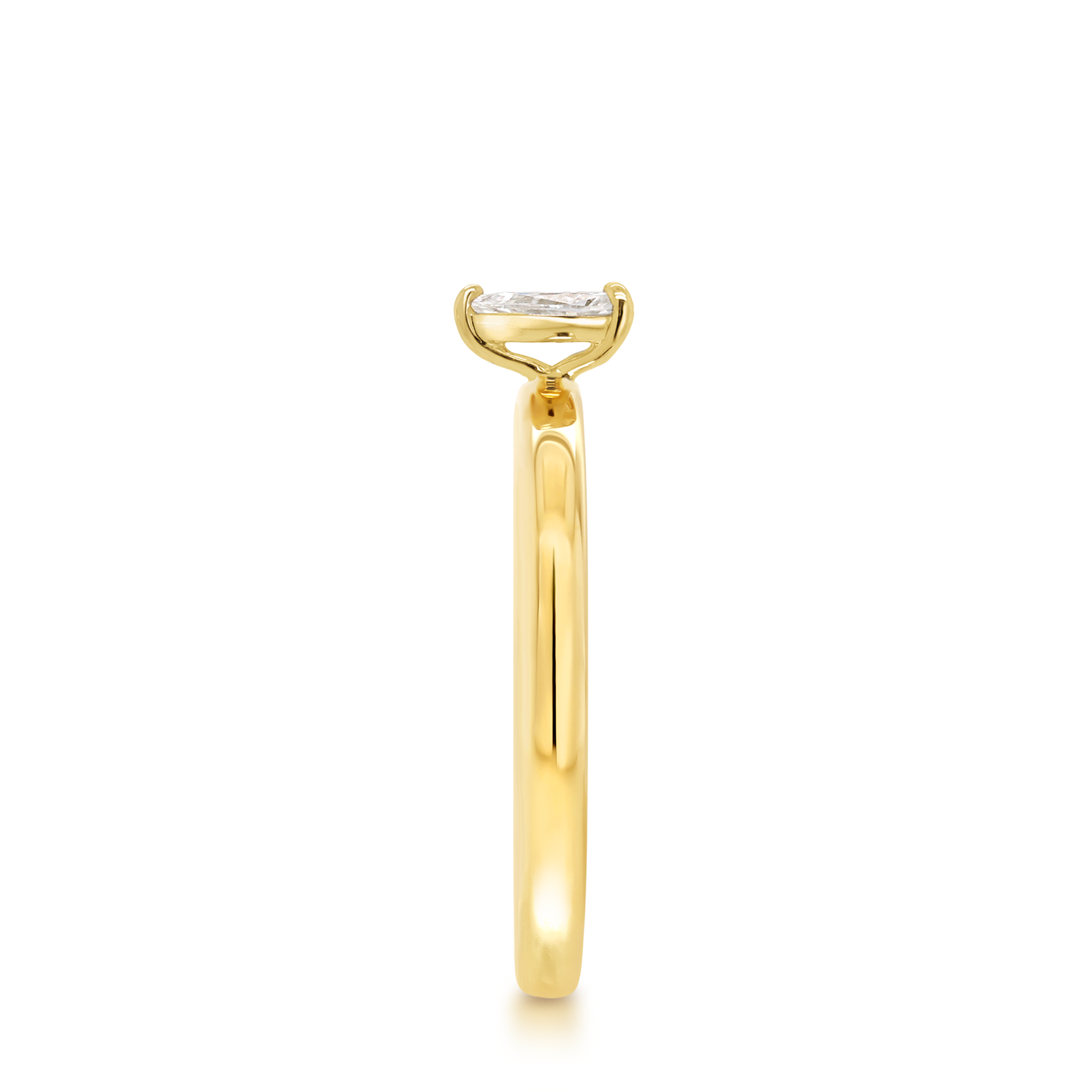 Shimansky 0.17ct Pear Solitaire Diamond Ring in 18K Yellow Gold Profile View