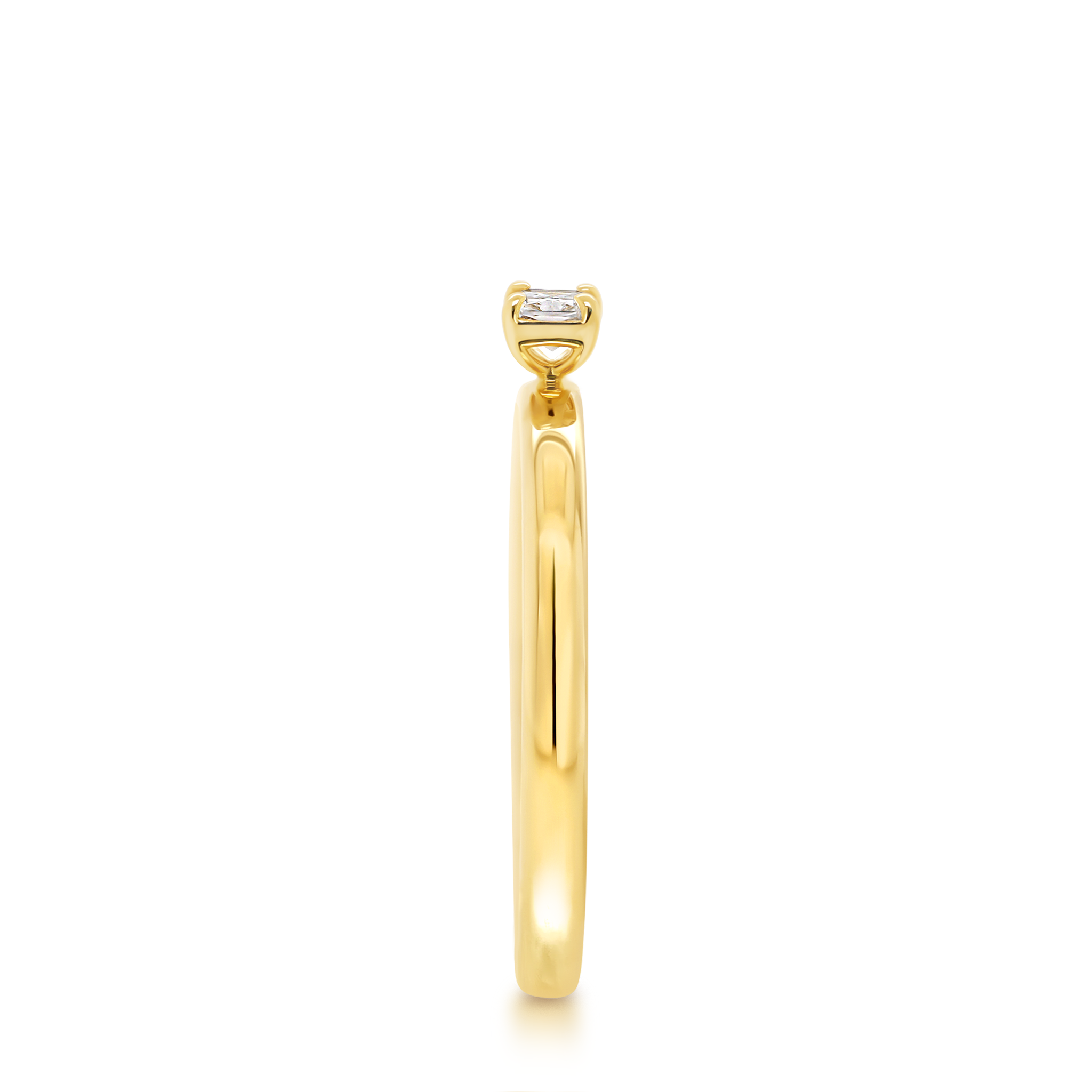 Shimansky 0.17ct Radiant Solitaire Diamond Ring in 18K Yellow Gold Profile View