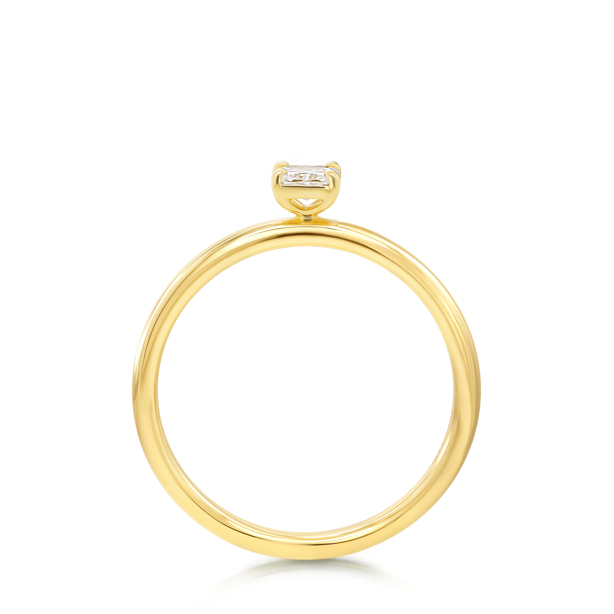 Shimansky 0.17ct Radiant Solitaire Diamond Ring in 18K Yellow Gold Side View