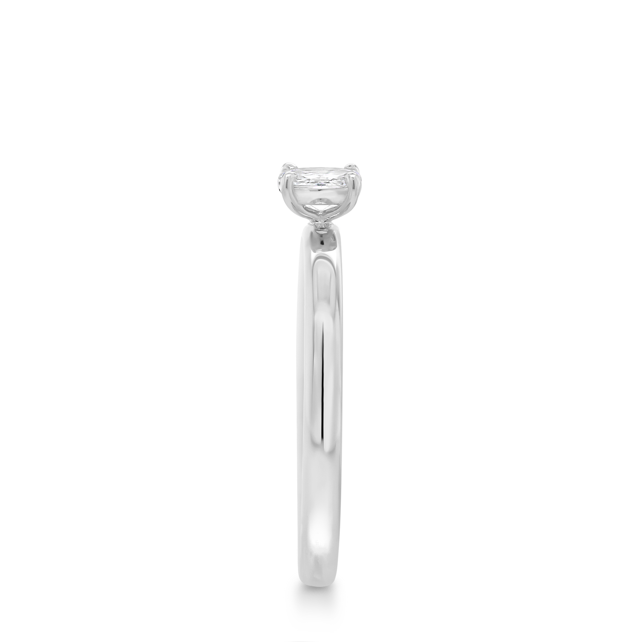 Shimansky 0.18ct Oval Solitaire Diamond Ring in 18K White Gold Profile View