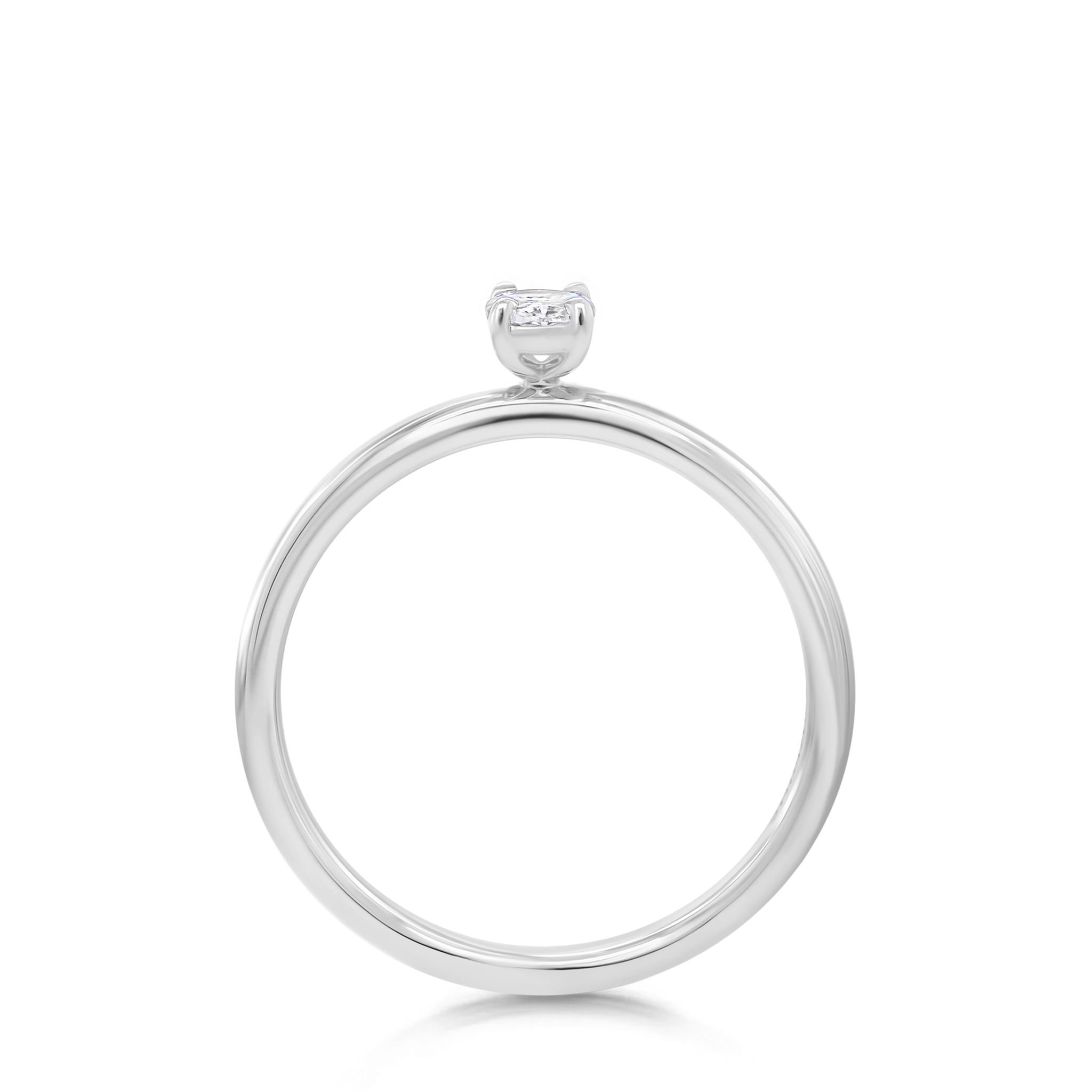 Shimansky 0.18ct Oval Solitaire Diamond Ring in 18K White Gold Side View