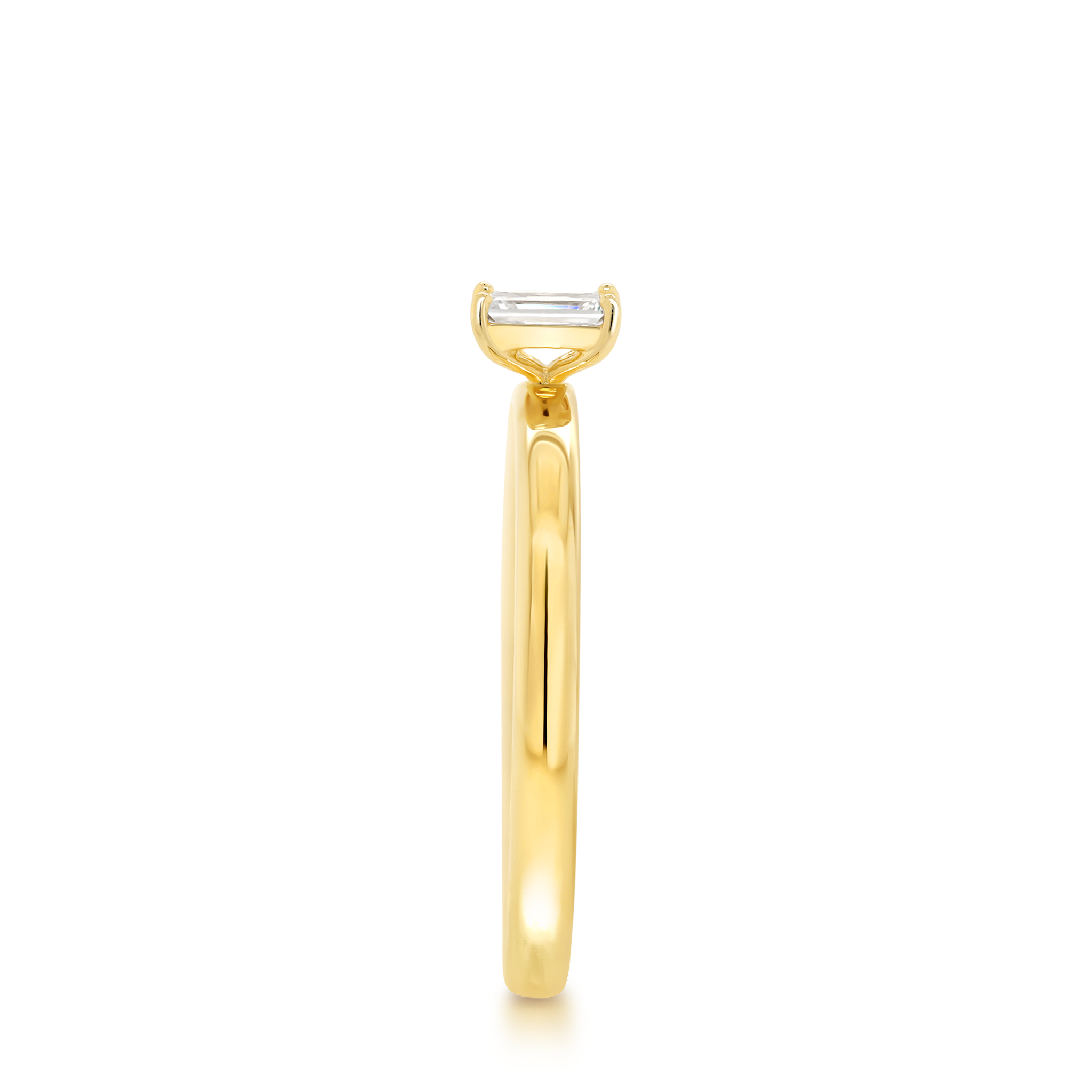 Shimansky 0.19ct Emerald Solitaire Diamond Ring in 18K Yellow Gold Profile View