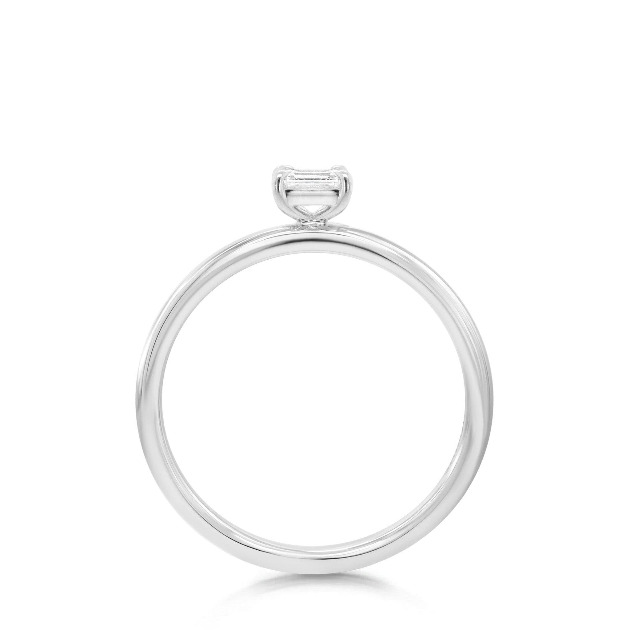 Shimansky 0.19ct Emerald Solitaire Diamond Ring in 18K White Gold Side View