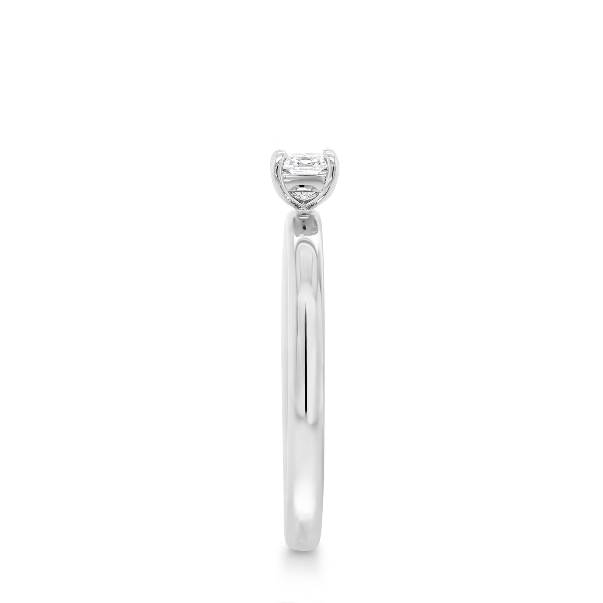 Shimansky 0.26ct Cushion Solitaire Diamond Ring in 18K White Gold Profile View