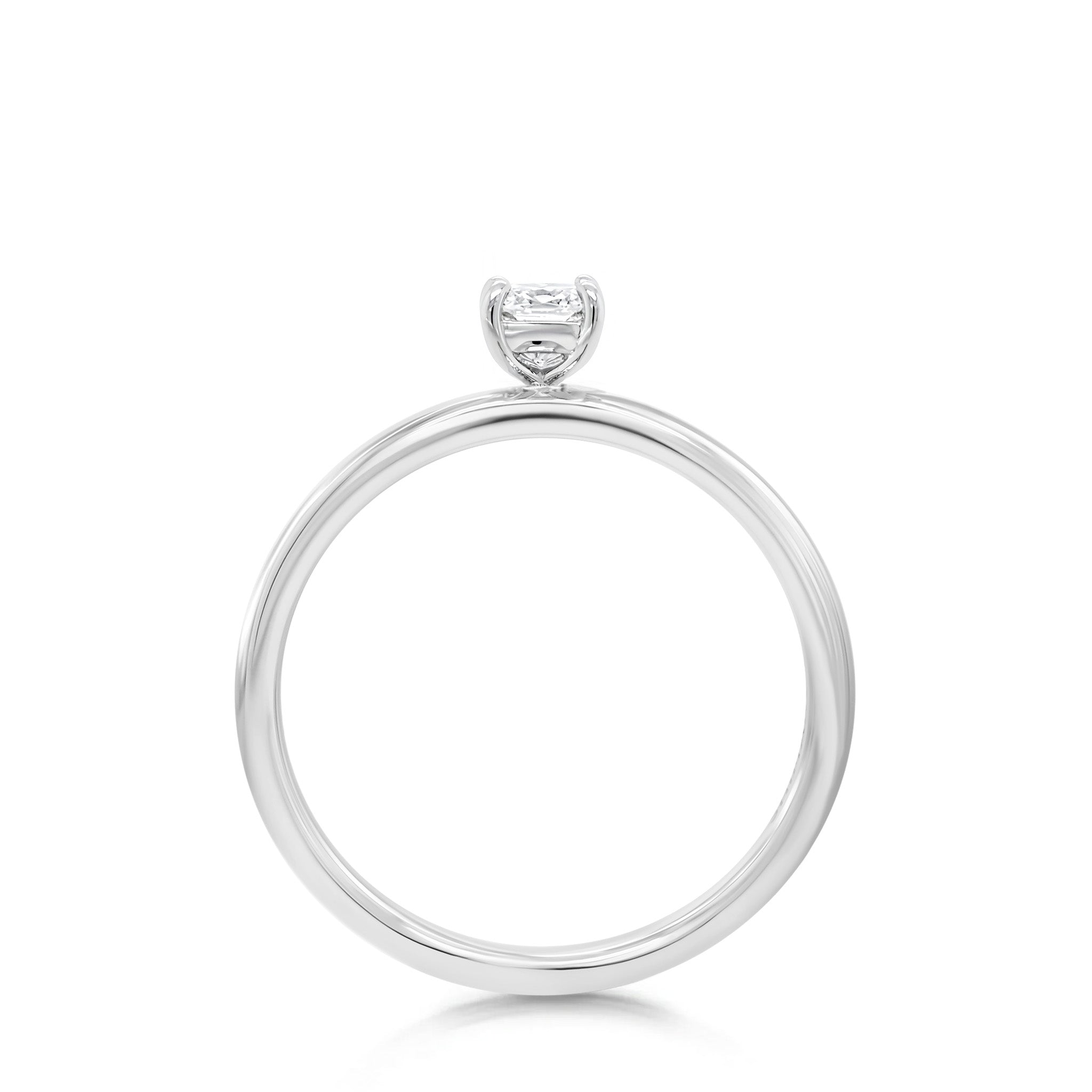 Shimansky 0.26ct Cushion Solitaire Diamond Ring in 18K White Gold Side View