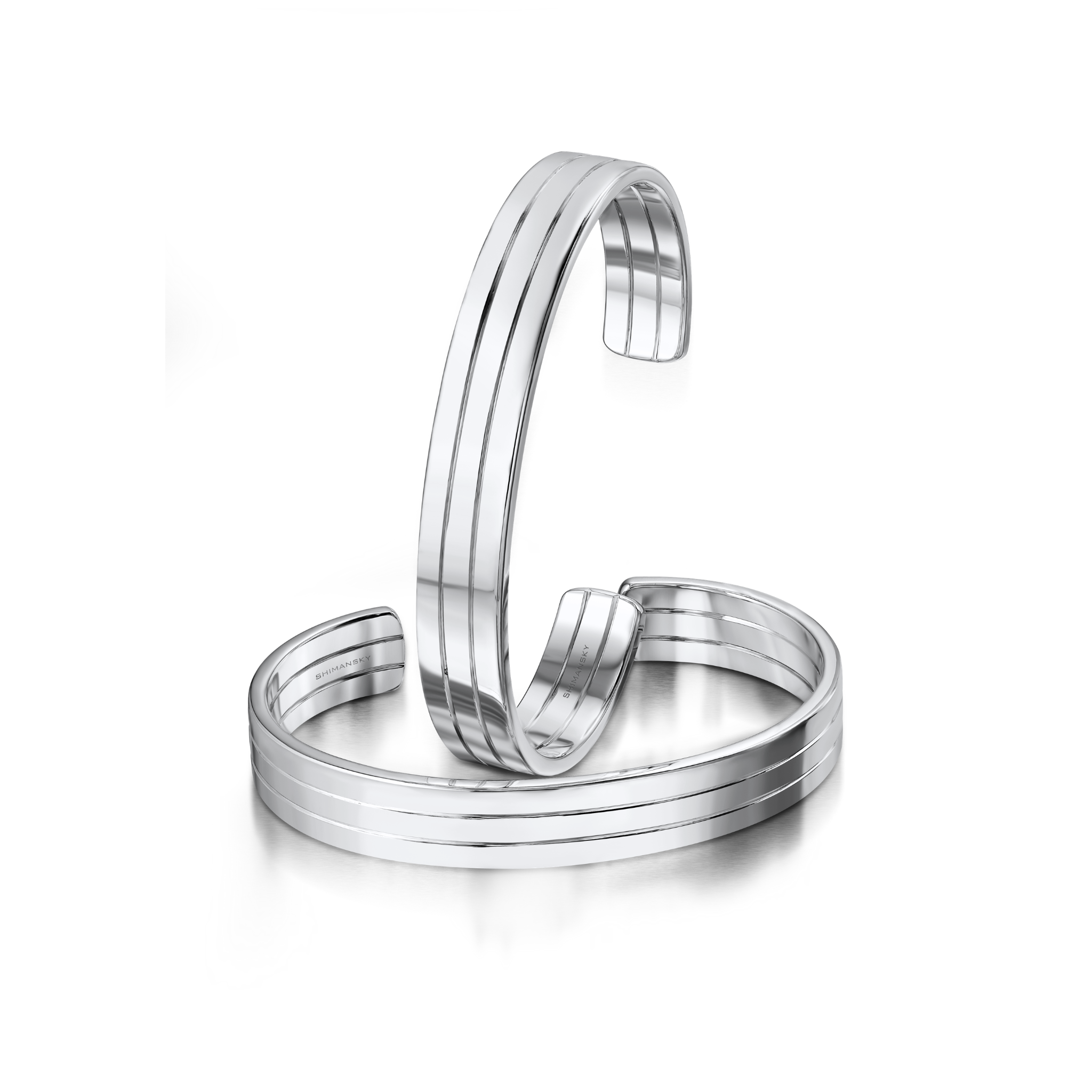 Shimansky Evolym Gents Bangle 14K White Gold