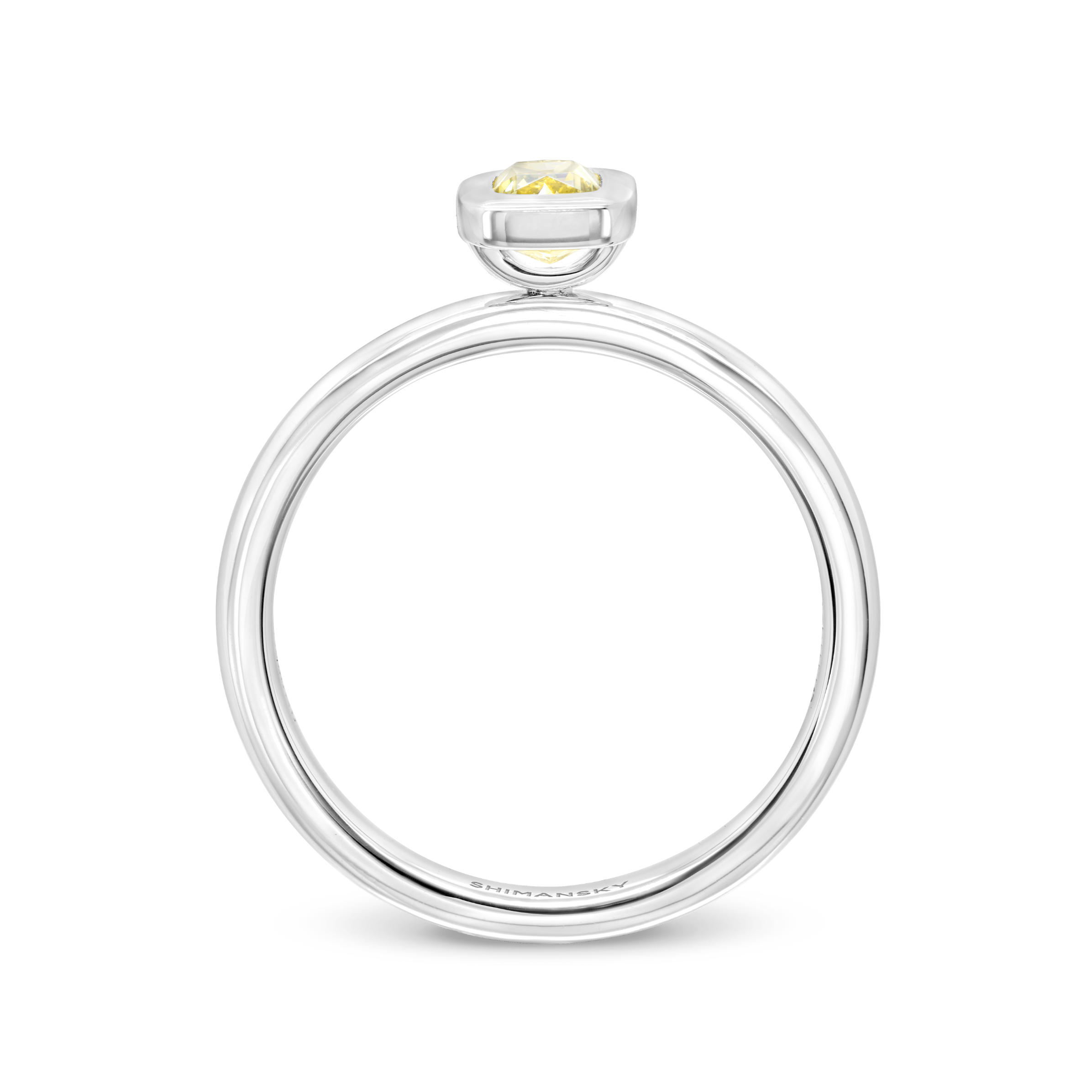 SHIMANSKY.CO.ZA - Fancy Yellow Diamond Ring - Platinum - Side View