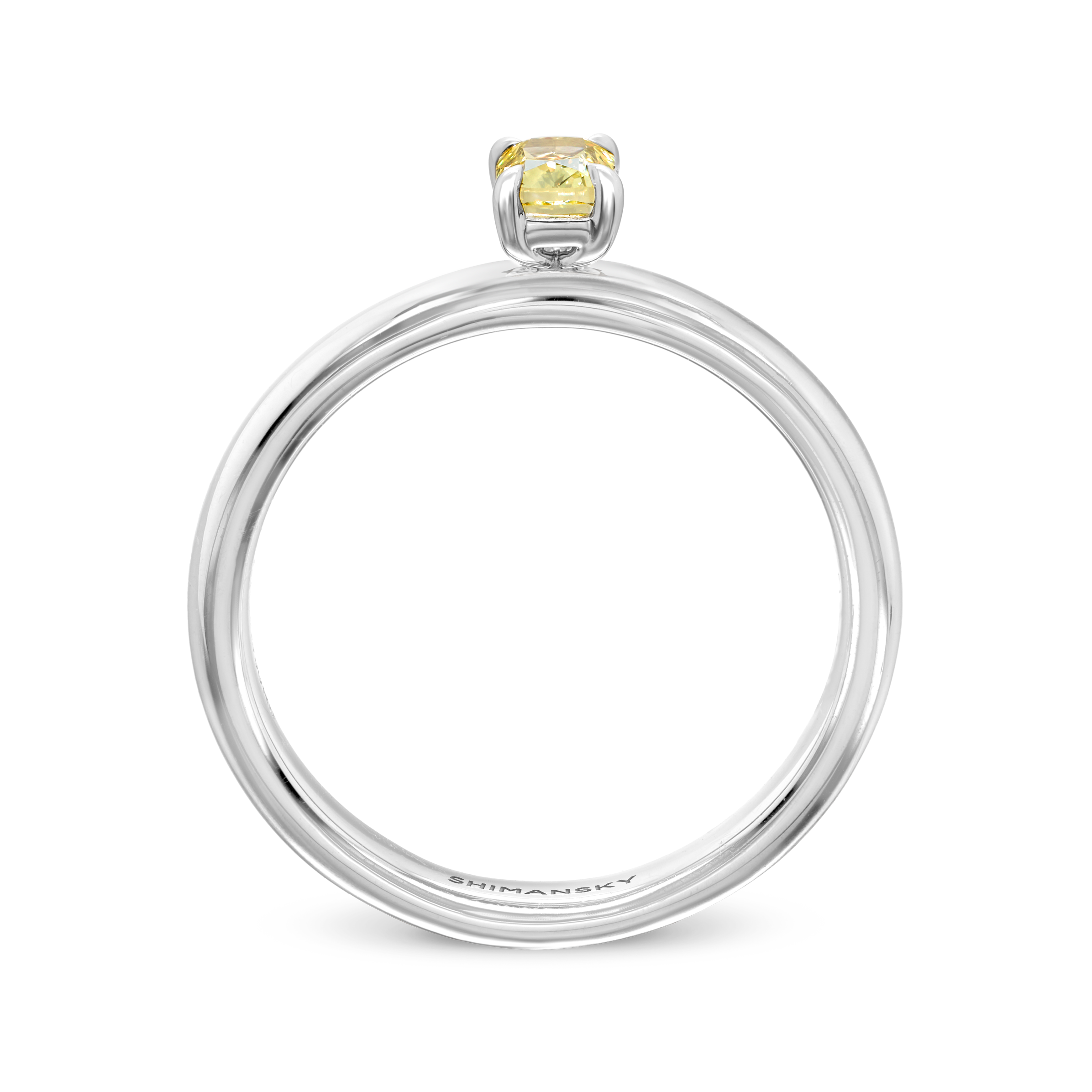 SHIMANSKY.CO.ZA - Fancy Yellow Diamond Ring - Platinum - Side View