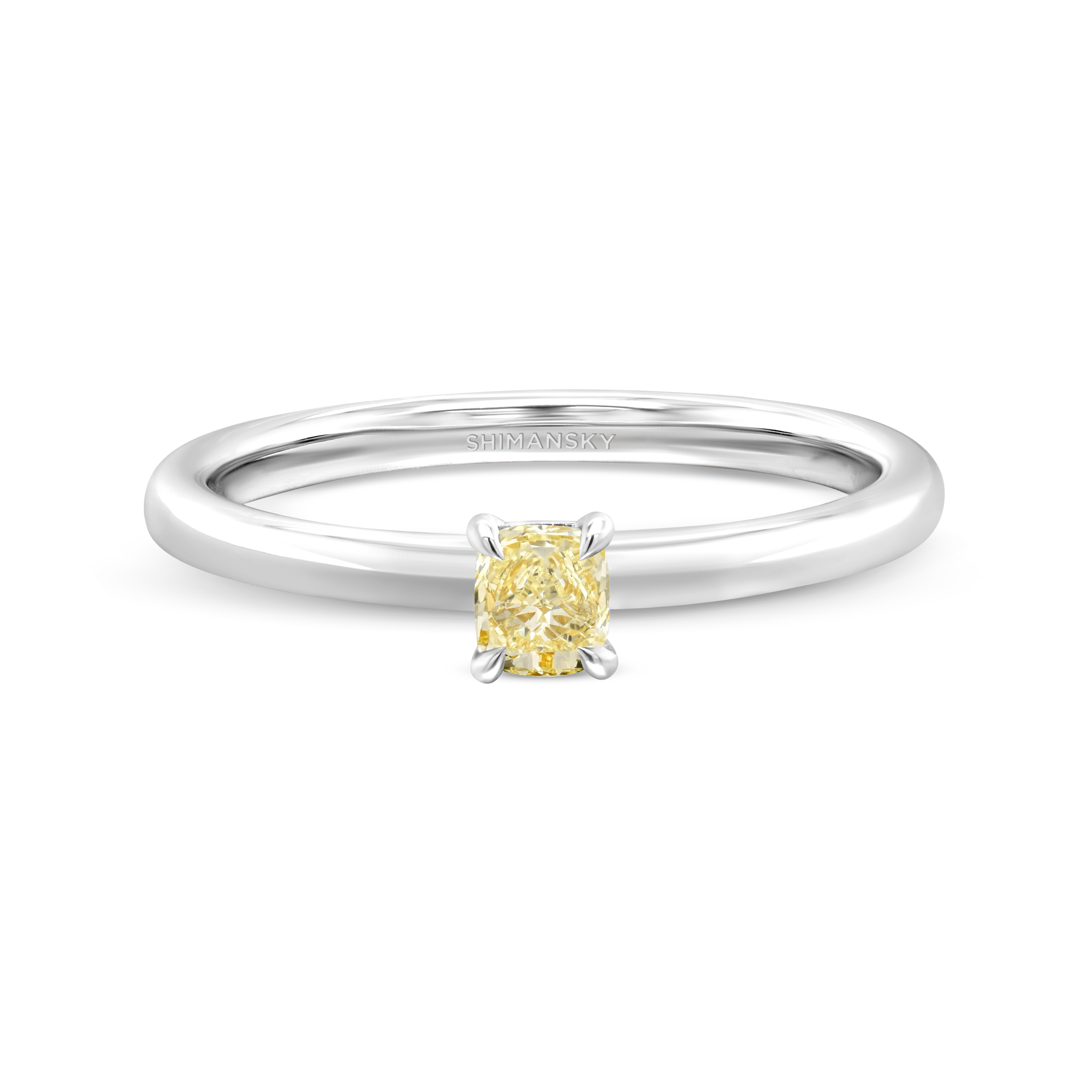 SHIMANSKY.CO.ZA - Fancy Yellow Diamond Ring - Platinum - Front View