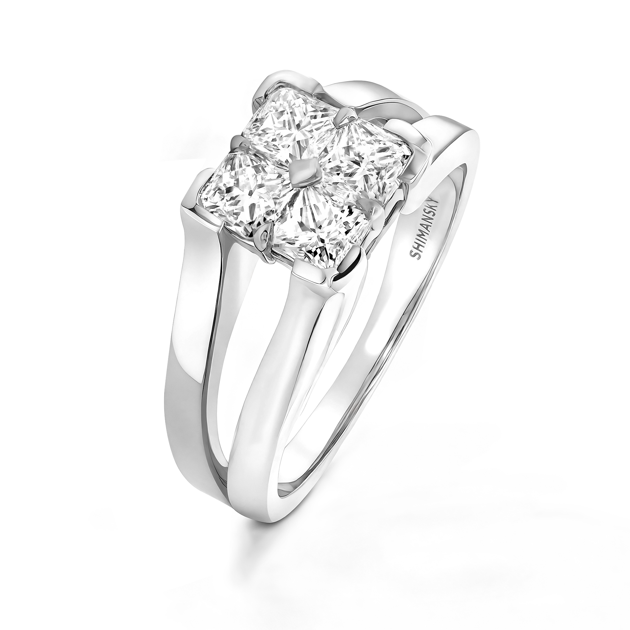 Shimansky 1 TCW My Girl Diamond Mosaic Ring 14K White Gold 3D View #Metal_White Gold #card-first
