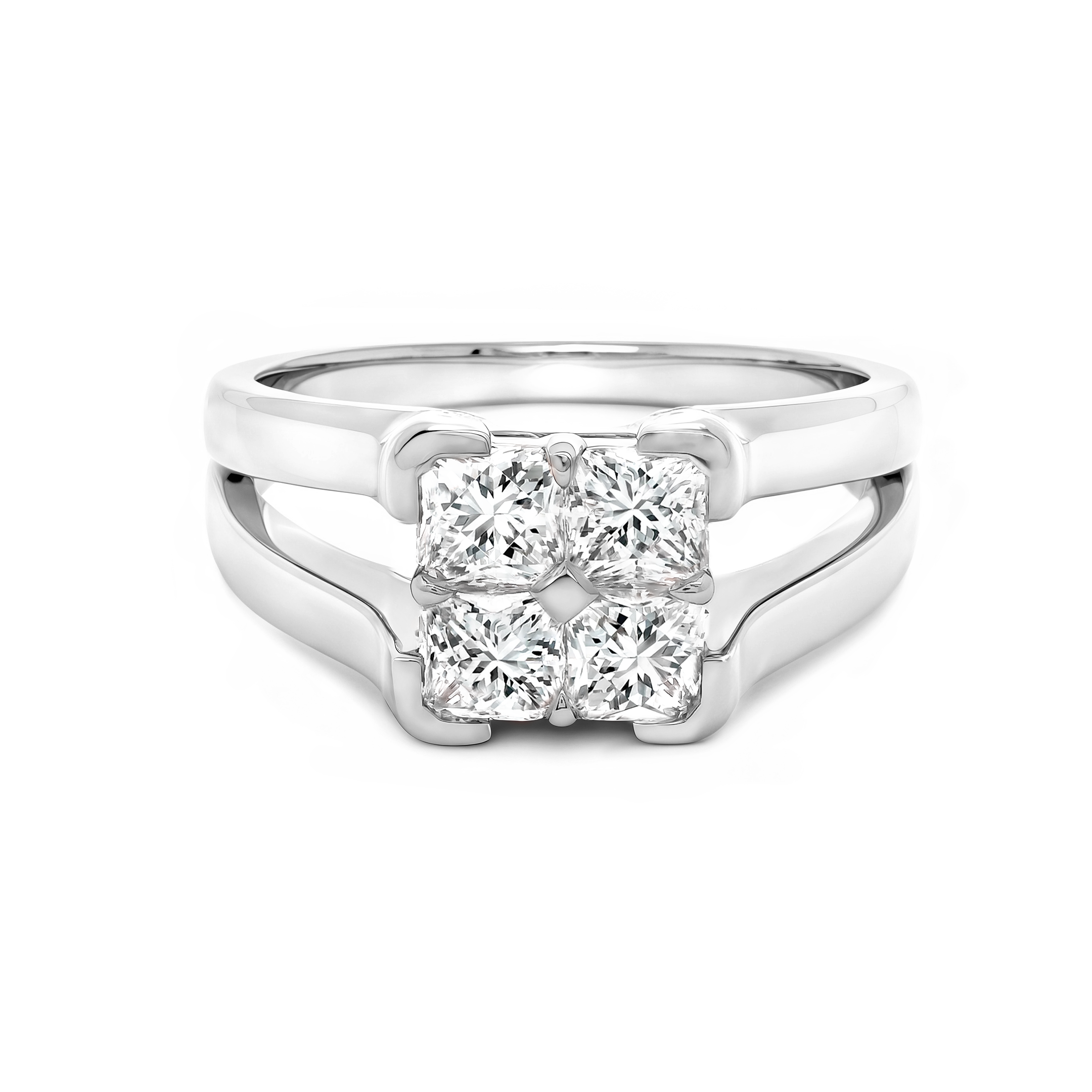 Shimansky 1 TCW My Girl Diamond Mosaic Ring 14K White Gold Front View #Metal_White Gold