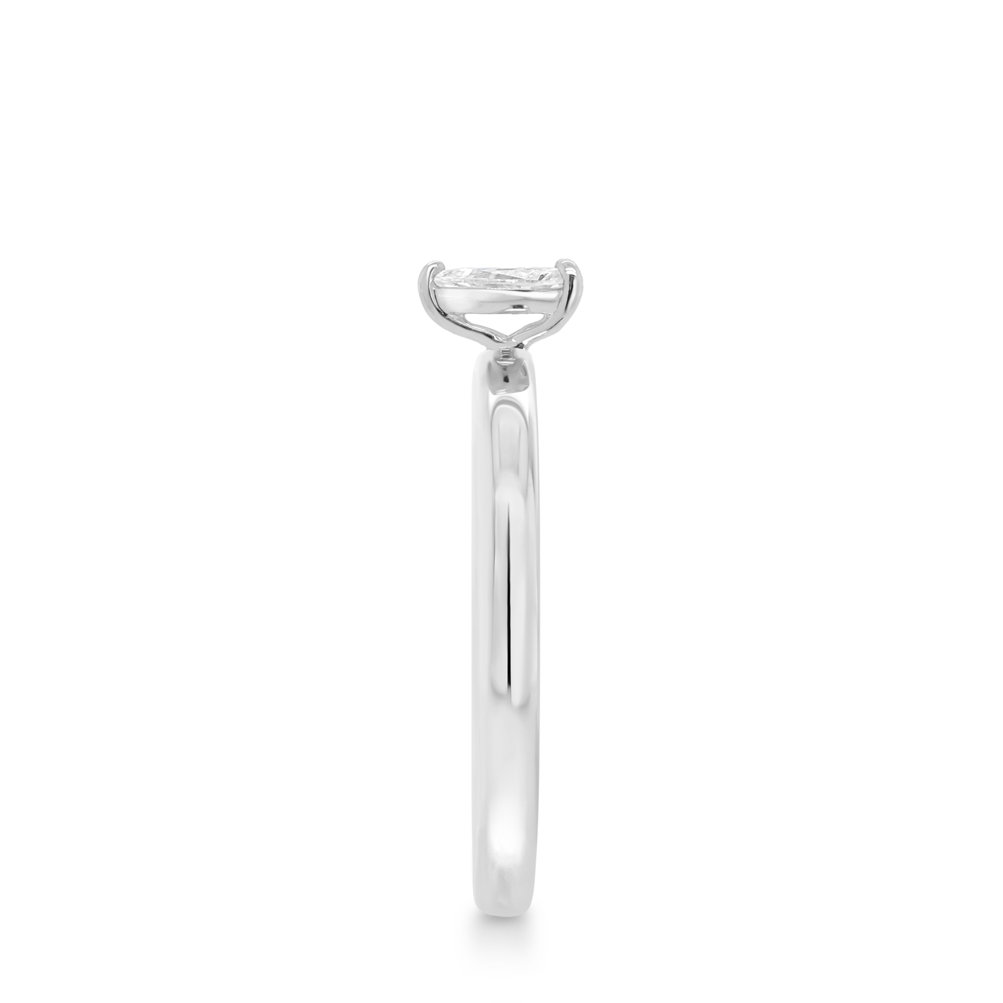 Shimansky 0.18ct Pear Solitaire Diamond Ring in 18K White Gold Profile View