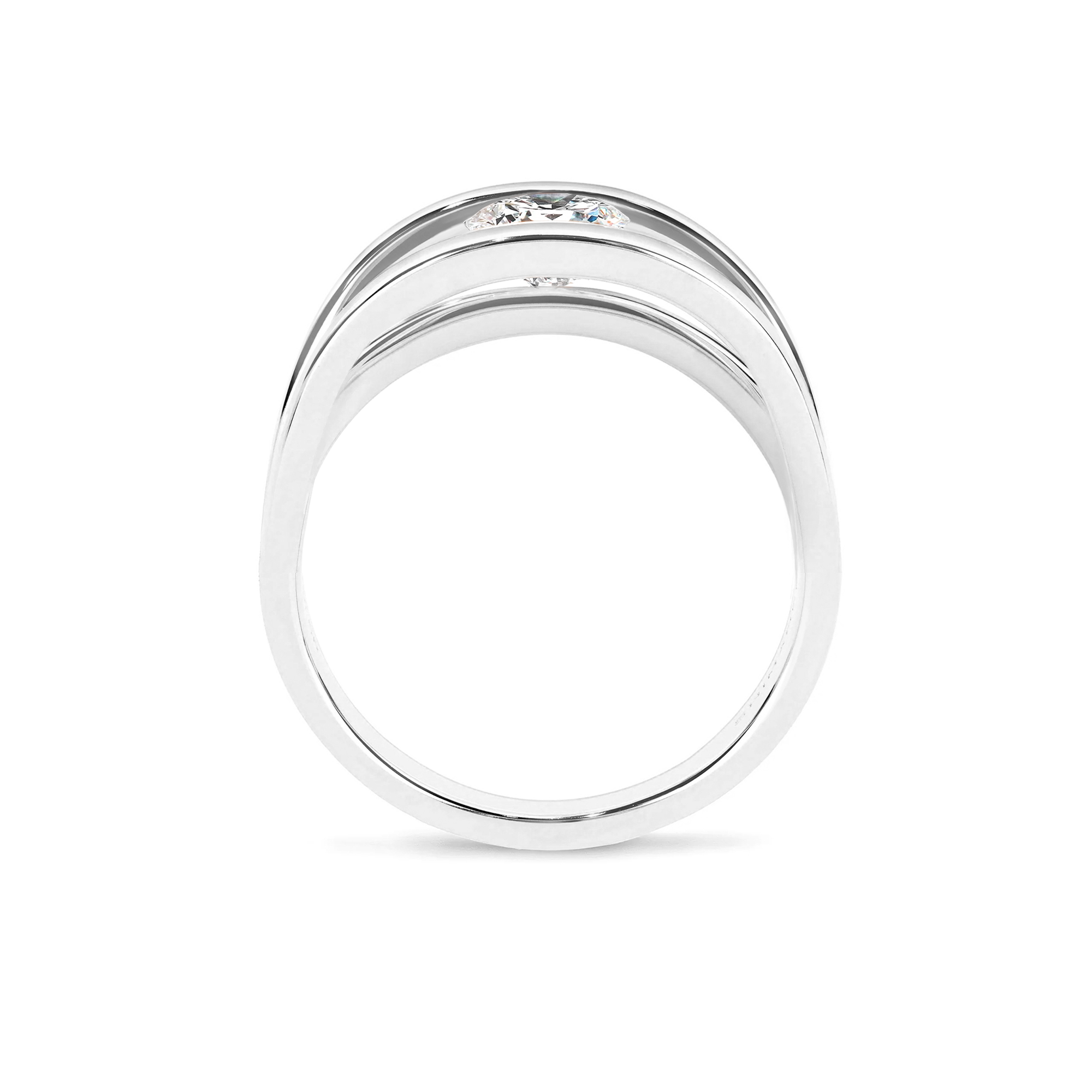 Shimansky 0.5ct Evolym Diamond Engagement Ring in 18K White Gold Side View #Metal_White Gold #Carat Weight_0.5