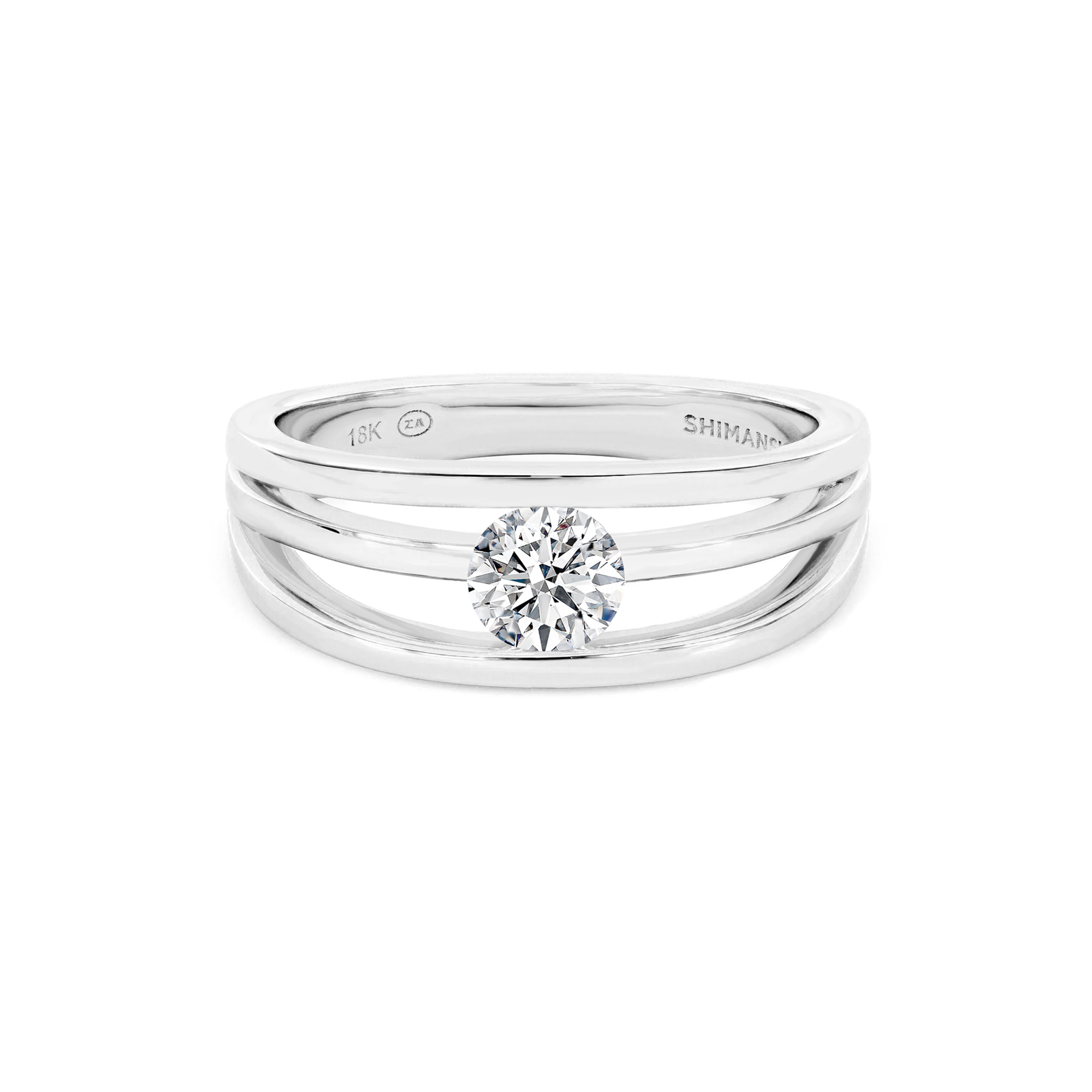 Shimansky 0.5ct Evolym Diamond Engagement Ring in 18K White Gold Front View #Metal_White Gold #Carat Weight_0.5