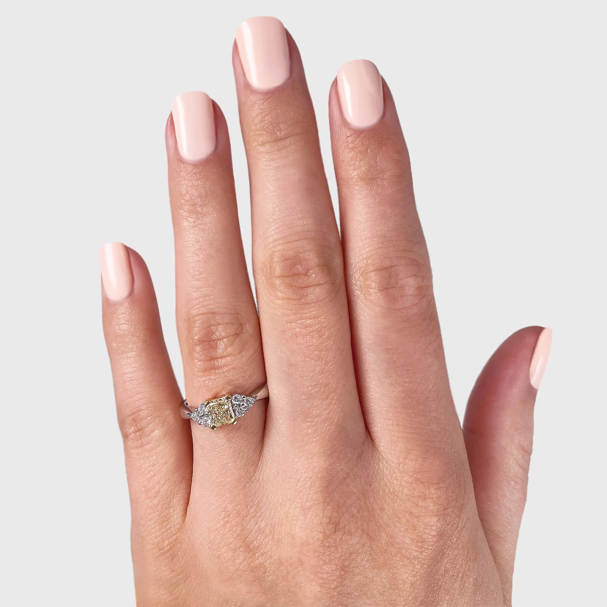 Shimansky 0.7 TCW Fancy Yellow Dress Ring in 18K White & Yellow Gold Model View