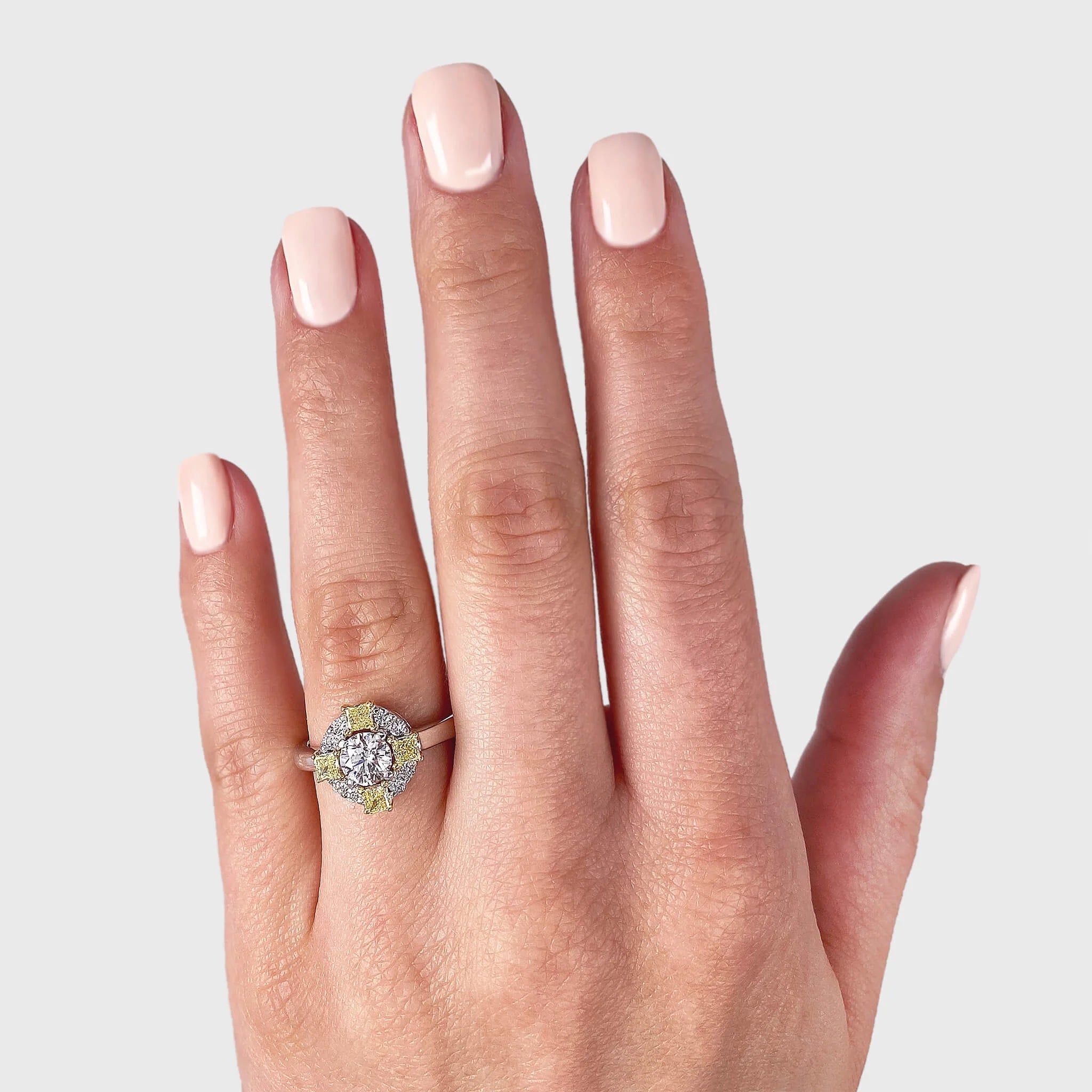 Shimansky 1.3ct Fancy Yellow Dress Ring in 18K White & Yellow Gold Model View