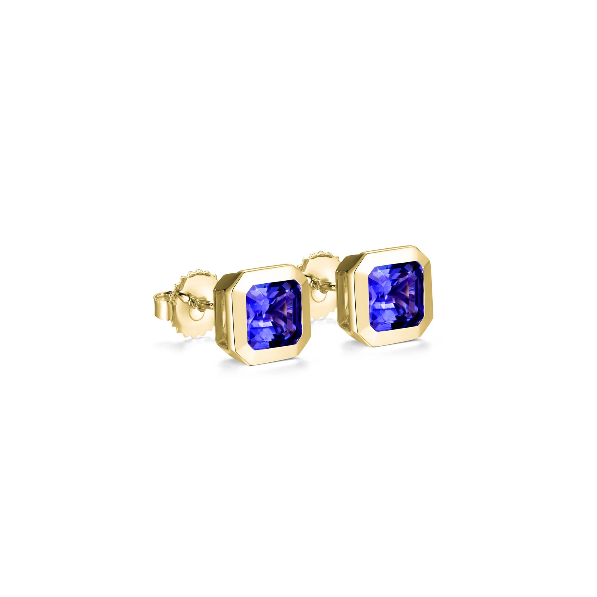 Shimansky 2.7 TCW Tanzanite Solitaire Earrings in 14K Yellow Gold 3D View