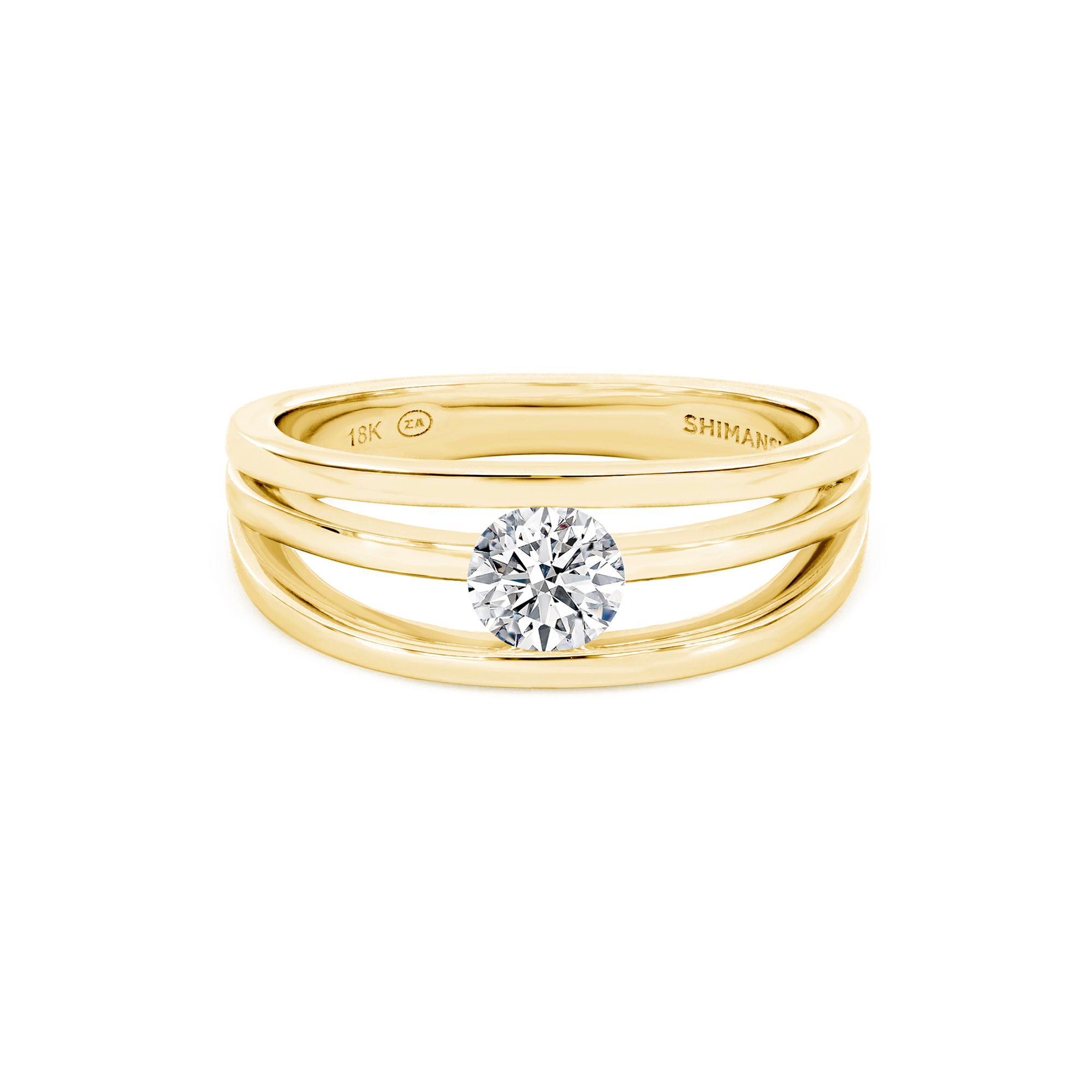 Shimansky 0.5ct Evolym Diamond Engagement Ring 18K Yellow Gold Front View #Metal_Yellow Gold #Carat Weight_0.5