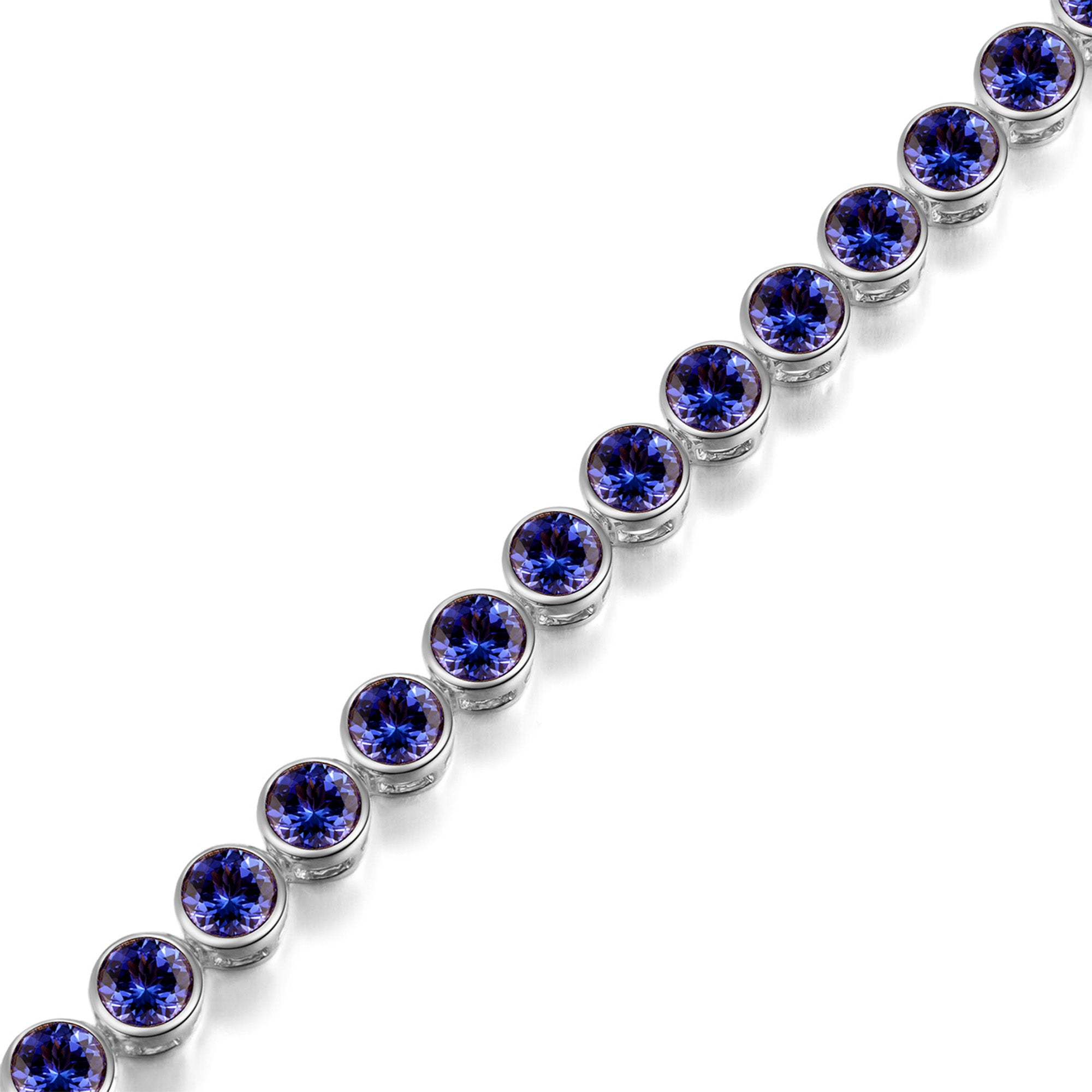 Shimansky Round Tanzanite Bezel Set Bracelet in 14K White Gold - 3d View