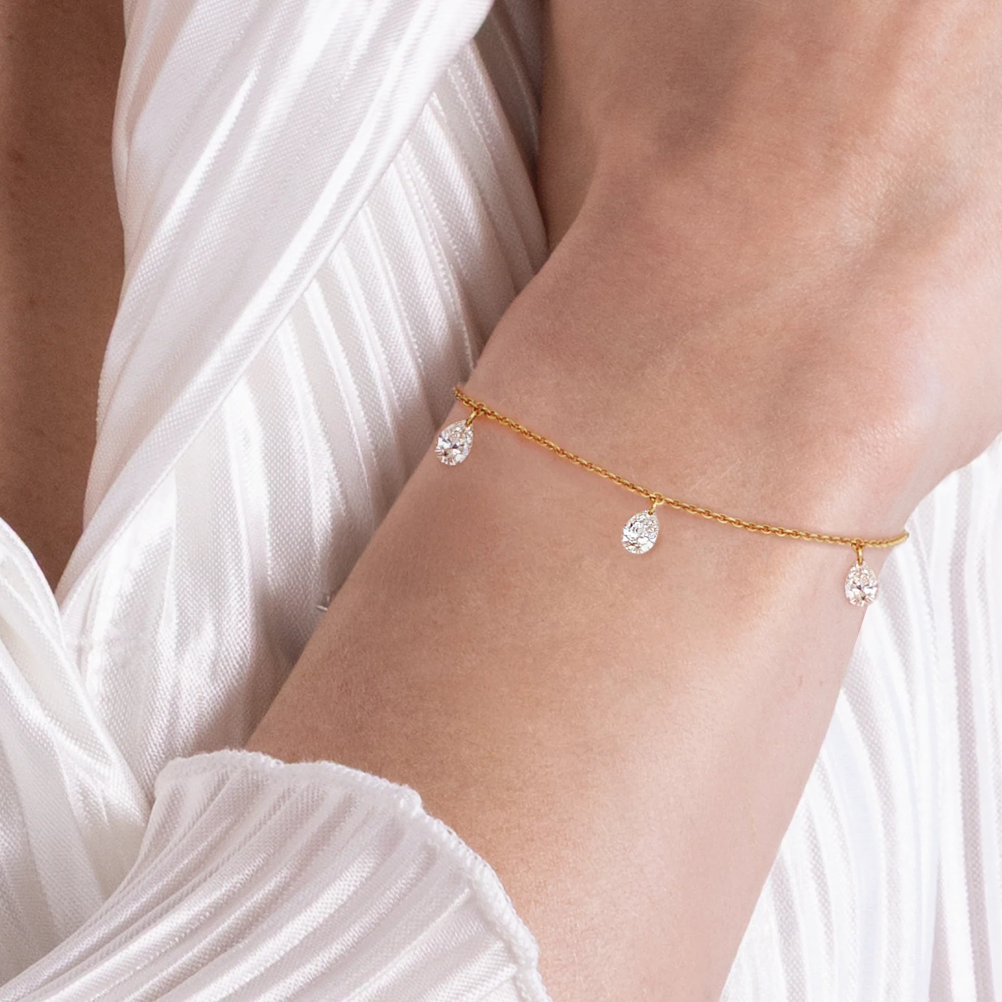 Shimansky 0.8 TCW Frameless Diamond Dress Bracelet 14K Yellow Gold Model View
