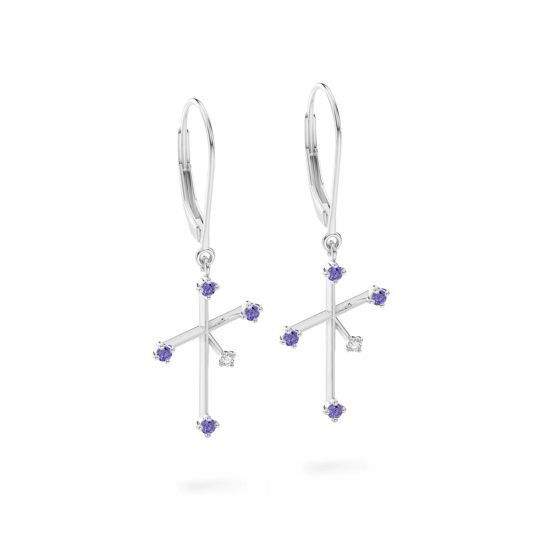 Southern Cross Tanzanite and Diamond Drop Earrings | 14K White Gold - SHIMANSKY.CO.ZA #Metal_White Gold