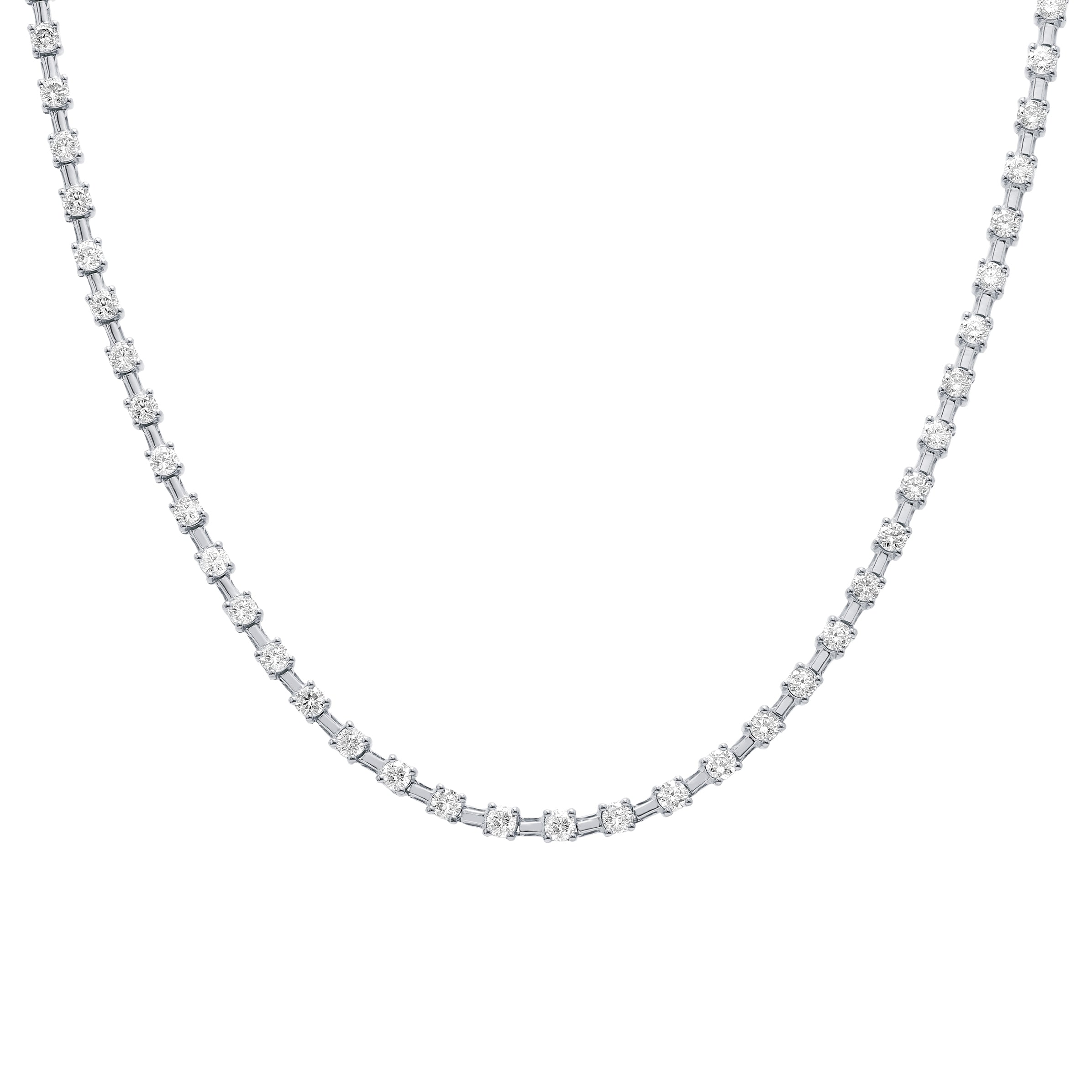 Diamond Station Tennis Necklace Shimansky