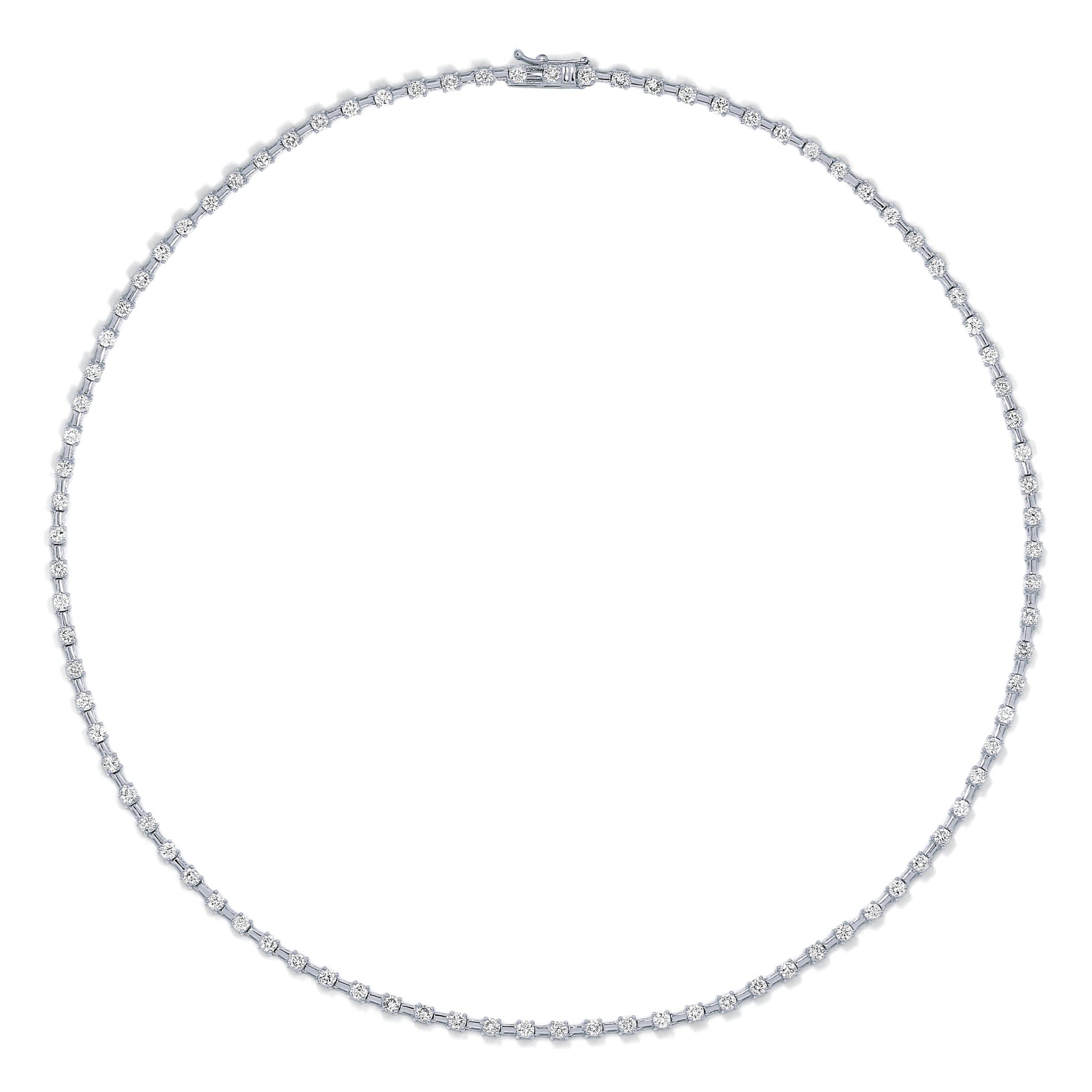 Diamond Station Tennis Necklace Shimansky