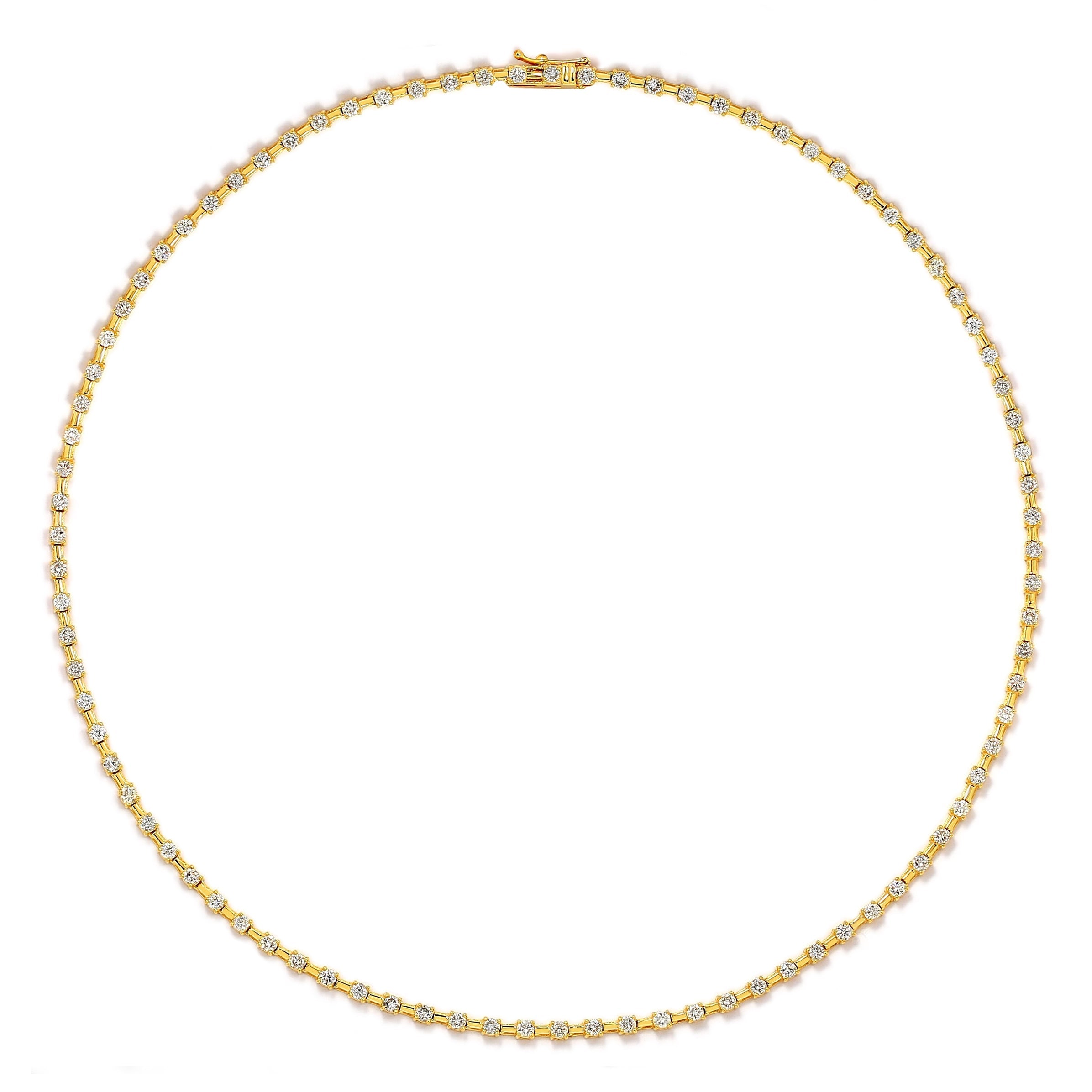 Diamond Station Tennis Necklace Shimansky