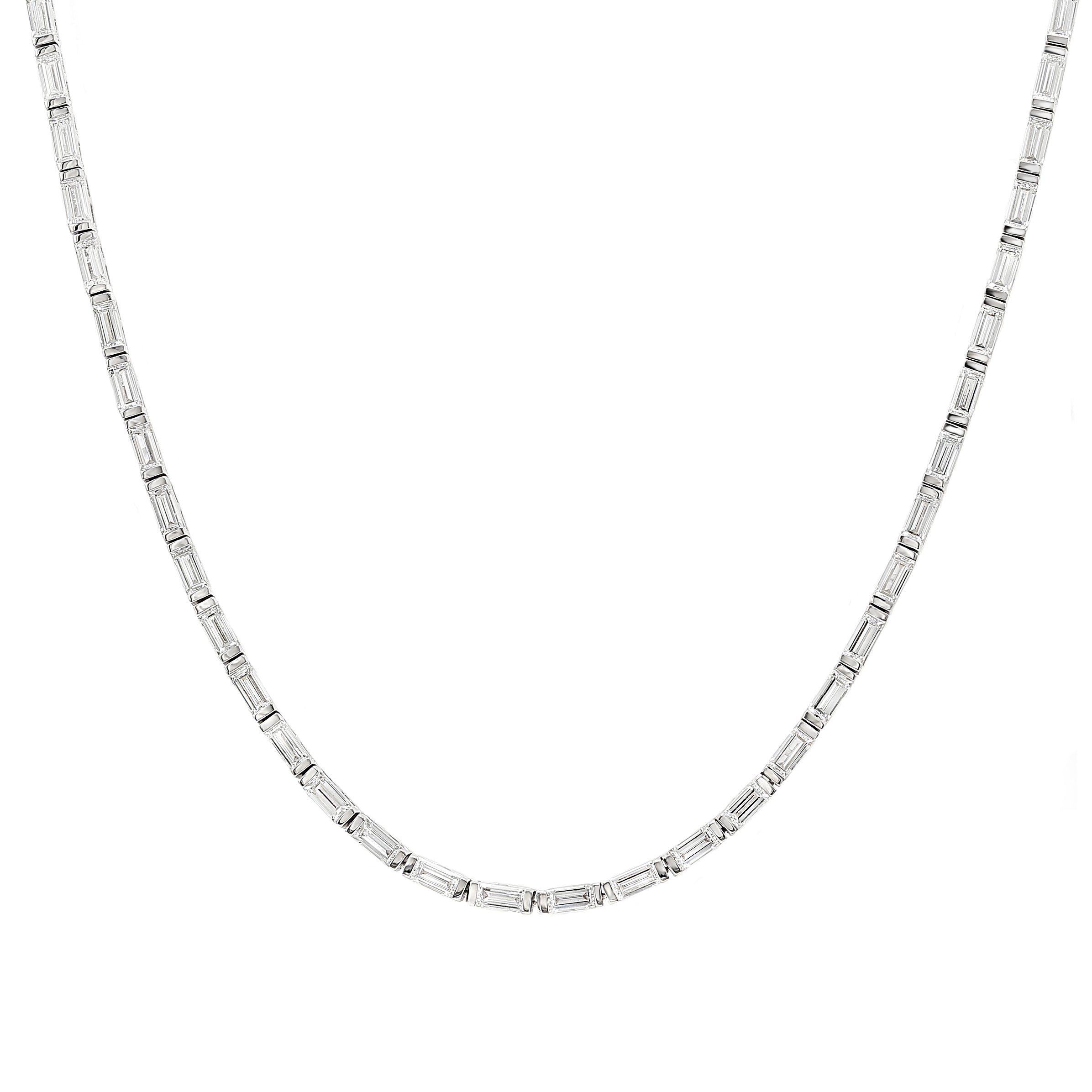 Diamond Station Tennis Necklace Shimansky