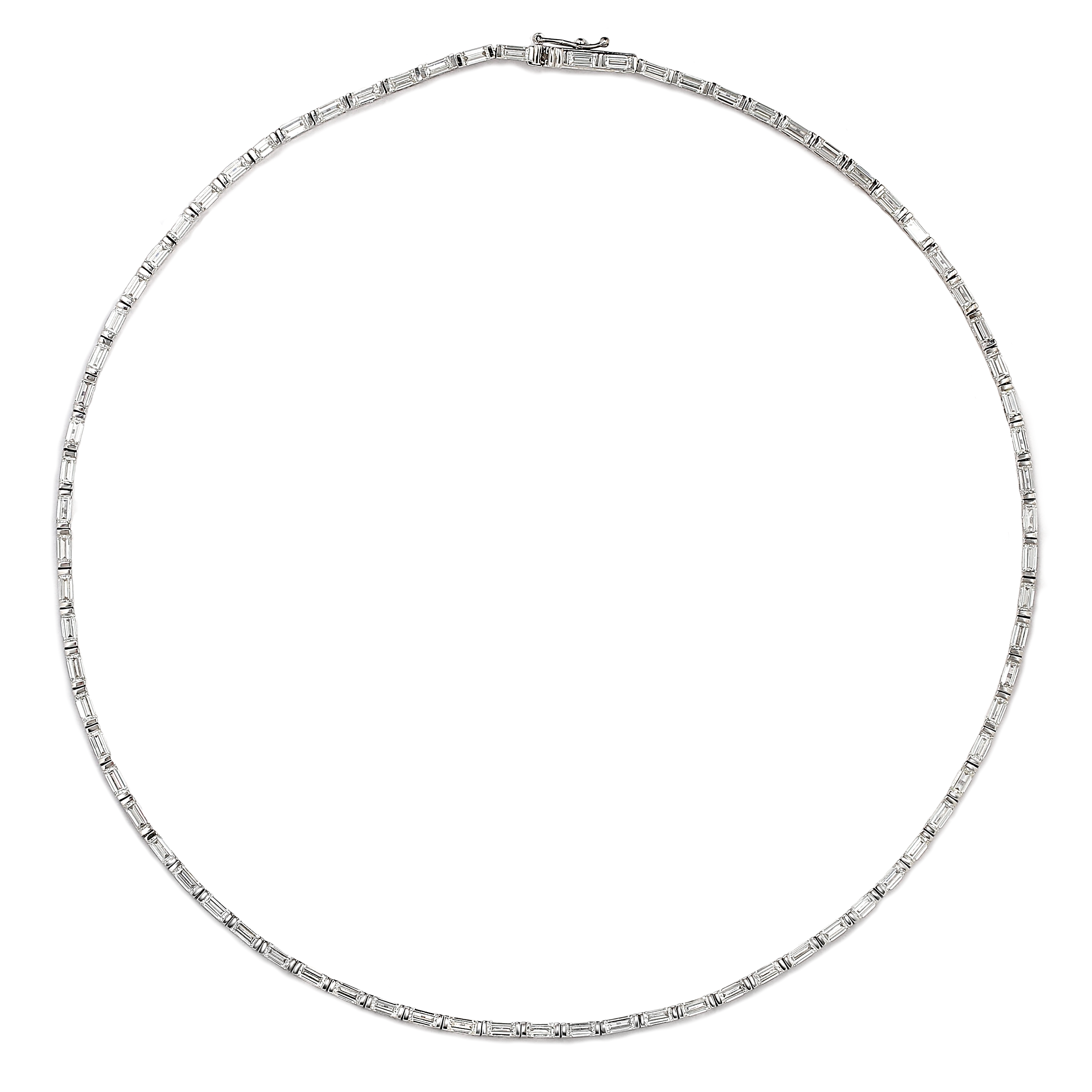 Shimansky 8ct Diamond Station Tennis Necklace in 14K White Gold Top View