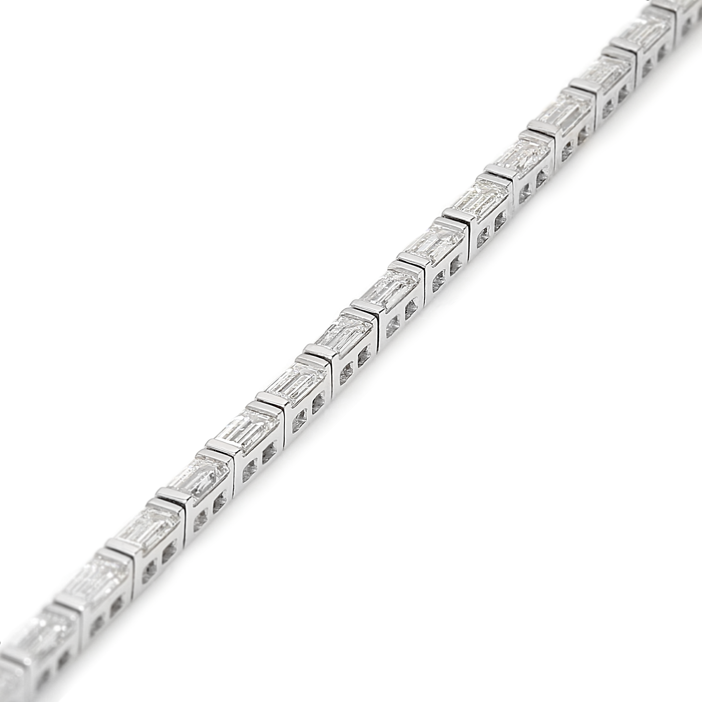Shimansky 8ct Diamond Station Tennis Necklace in 14K White Gold 3D View