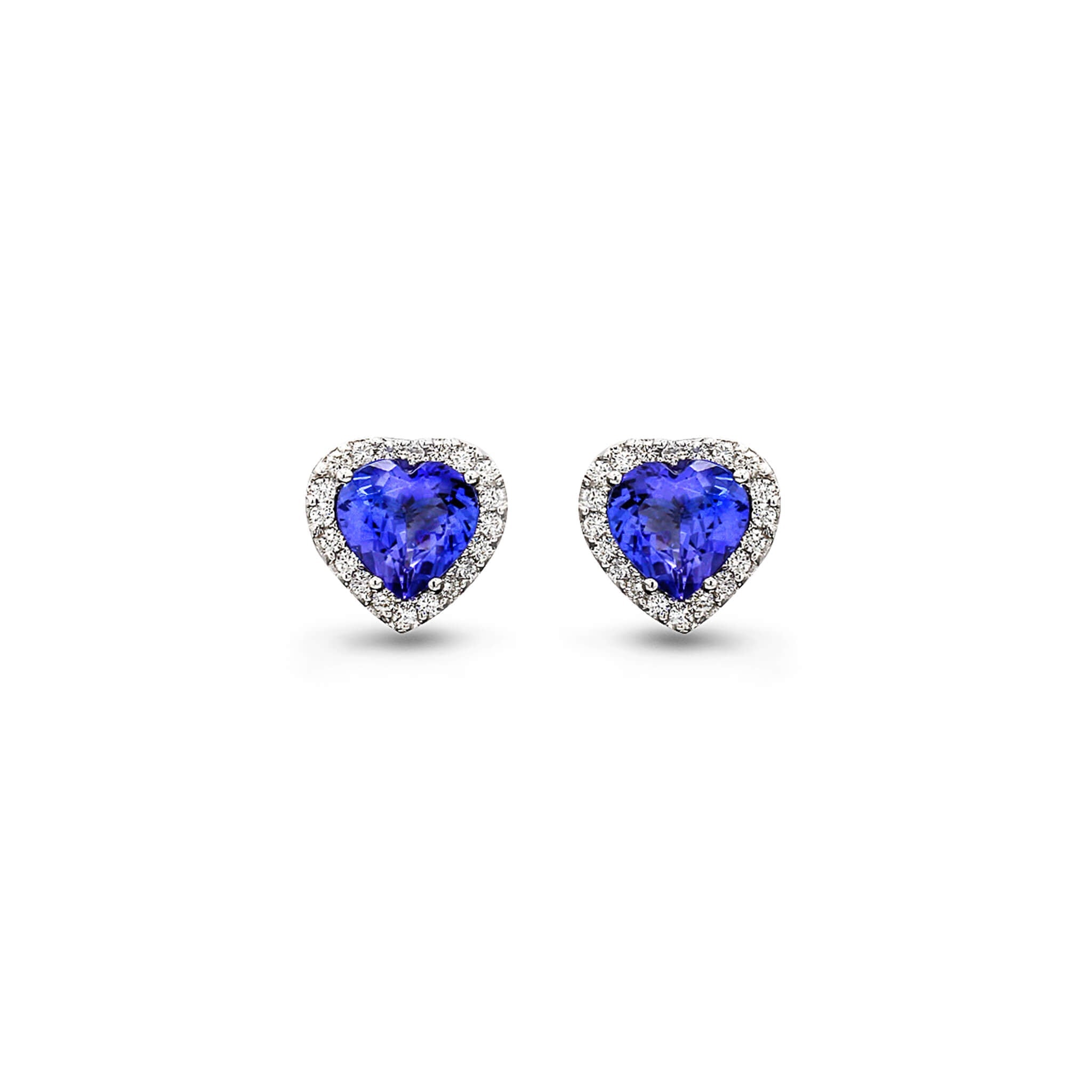 Tanzanite and Diamond Earrings - Front View - SHIMANSKY.CO.ZA