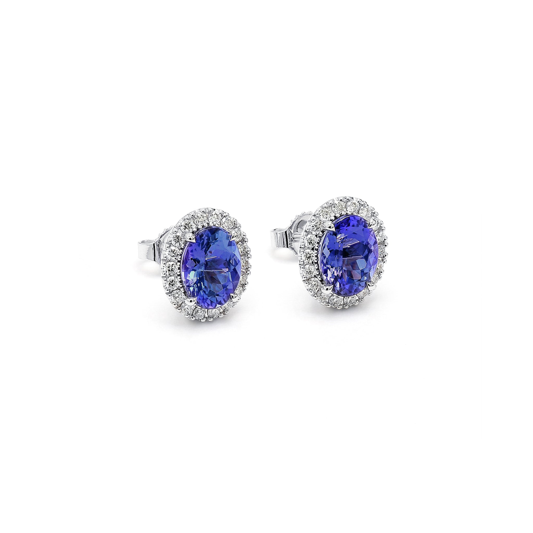 Tanzanite and Diamond Earrings - 3D View - SHIMANSKY.CO.ZA
