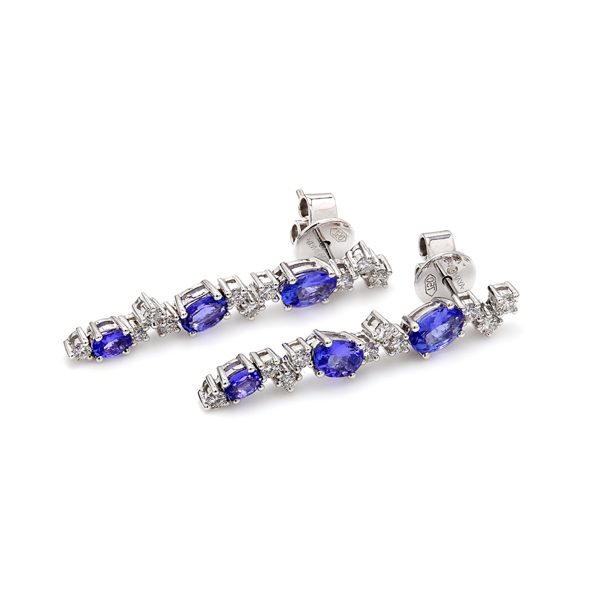Tanzanite and Diamond Earrings - 3D View - SHIMANSKY.CO.ZA