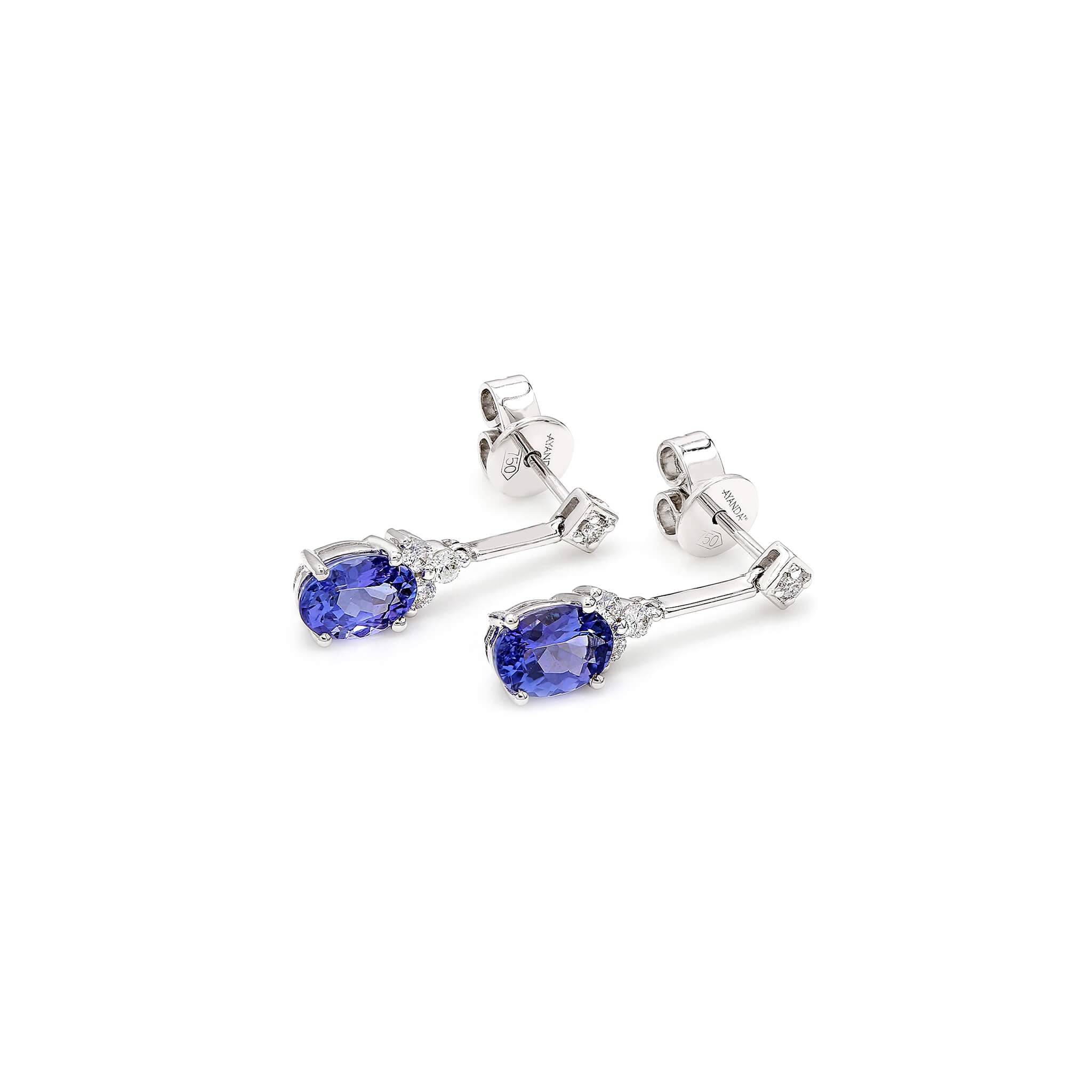 Tanzanite and Diamond Earrings - 3D View - SHIMANSKY.CO.ZA