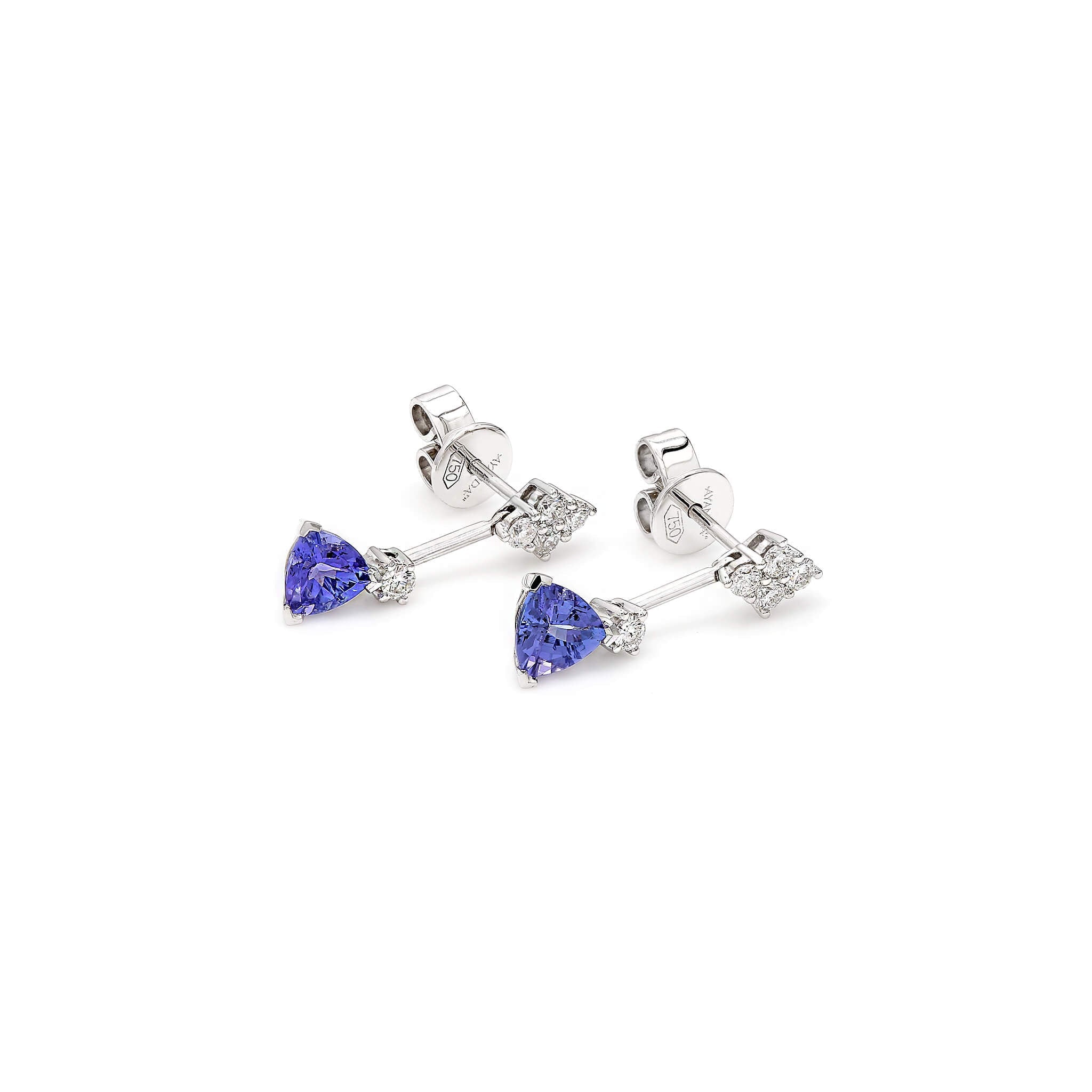 Tanzanite and Diamond Earrings - 3D View - SHIMANSKY.CO.ZA