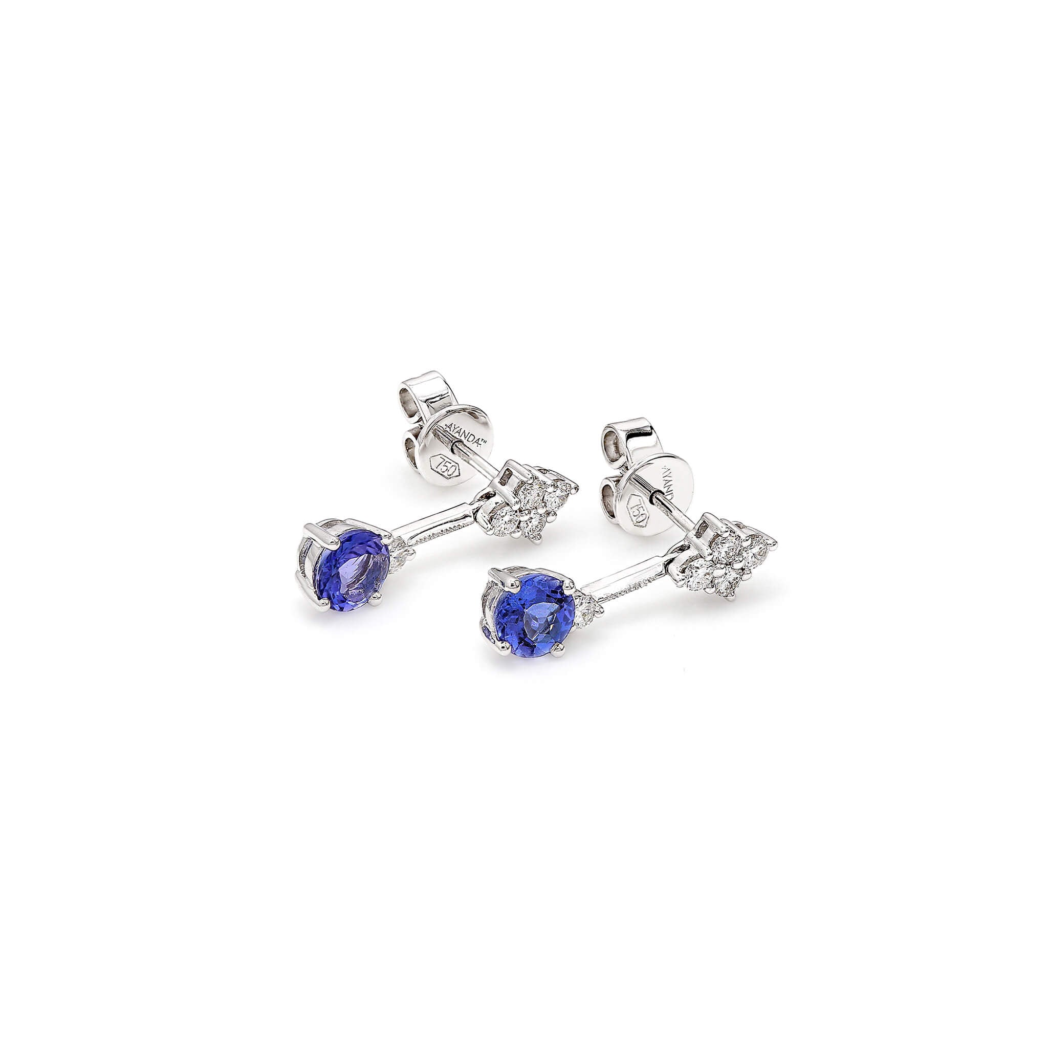 Tanzanite and Diamond Earrings - 3D View - SHIMANSKY.CO.ZA