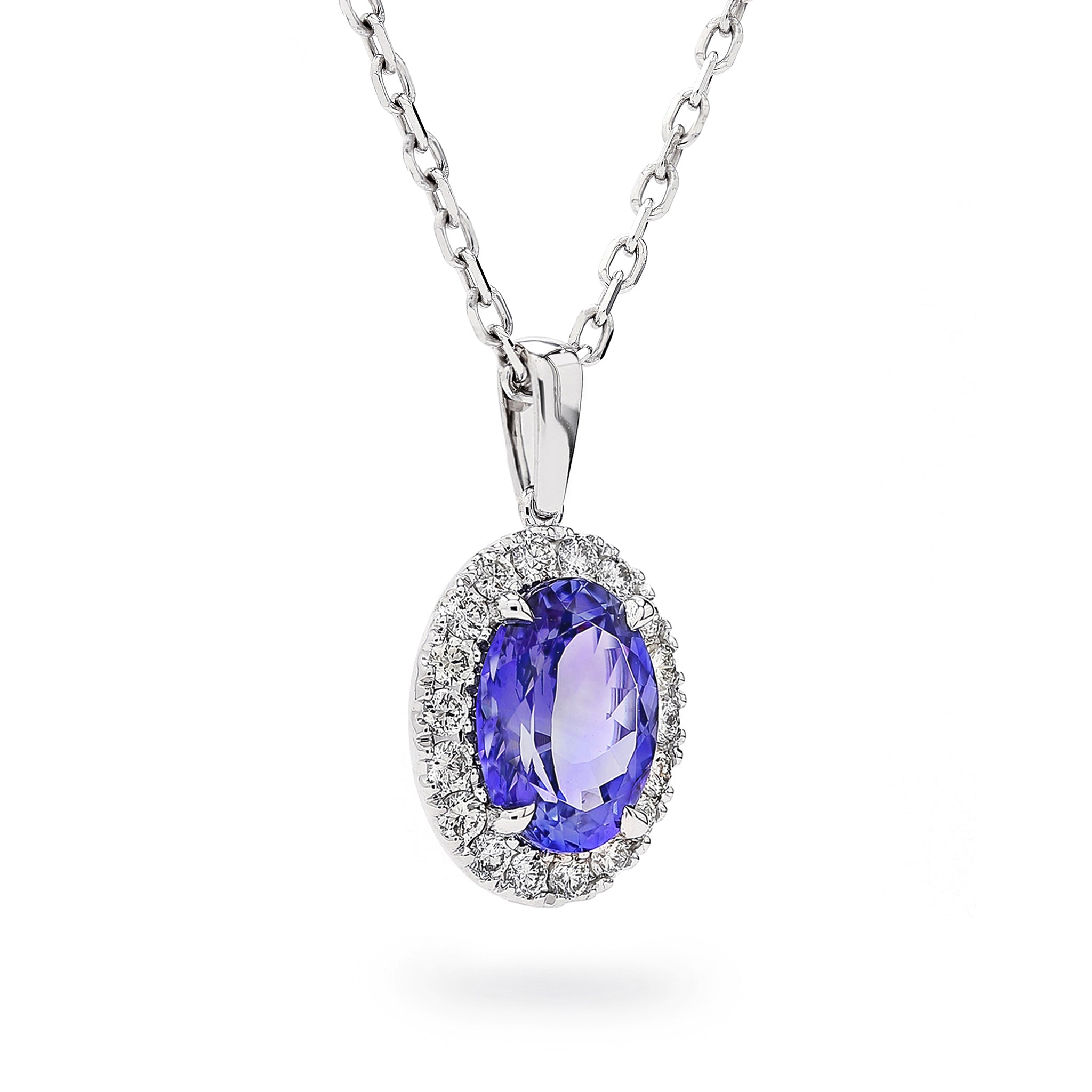 Tanzanite and Diamond Pendant - 3D View - Shimansky